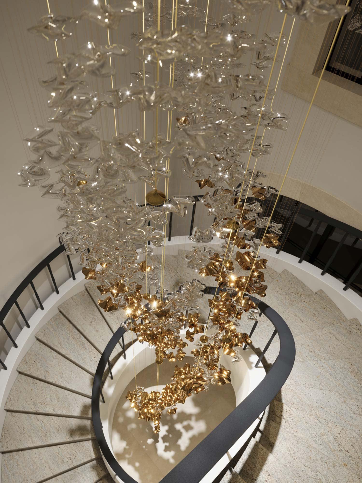 Velaise Luxury Tidal Art Glass Pendants Lamp