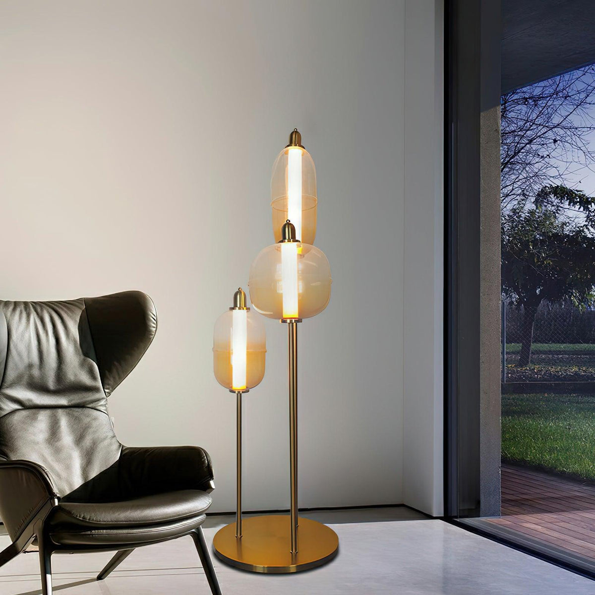 Arixel Modern Glass Floor Lamp