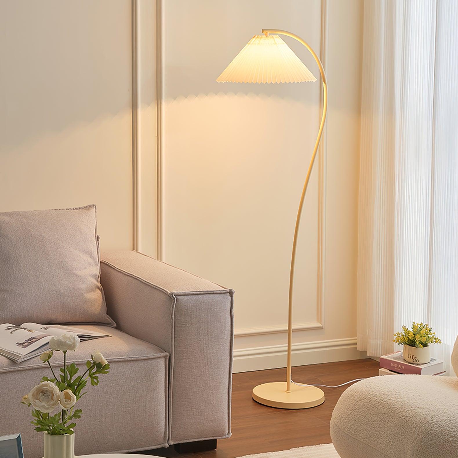 Mytalil Modern Curved Fabric Floor Lamp