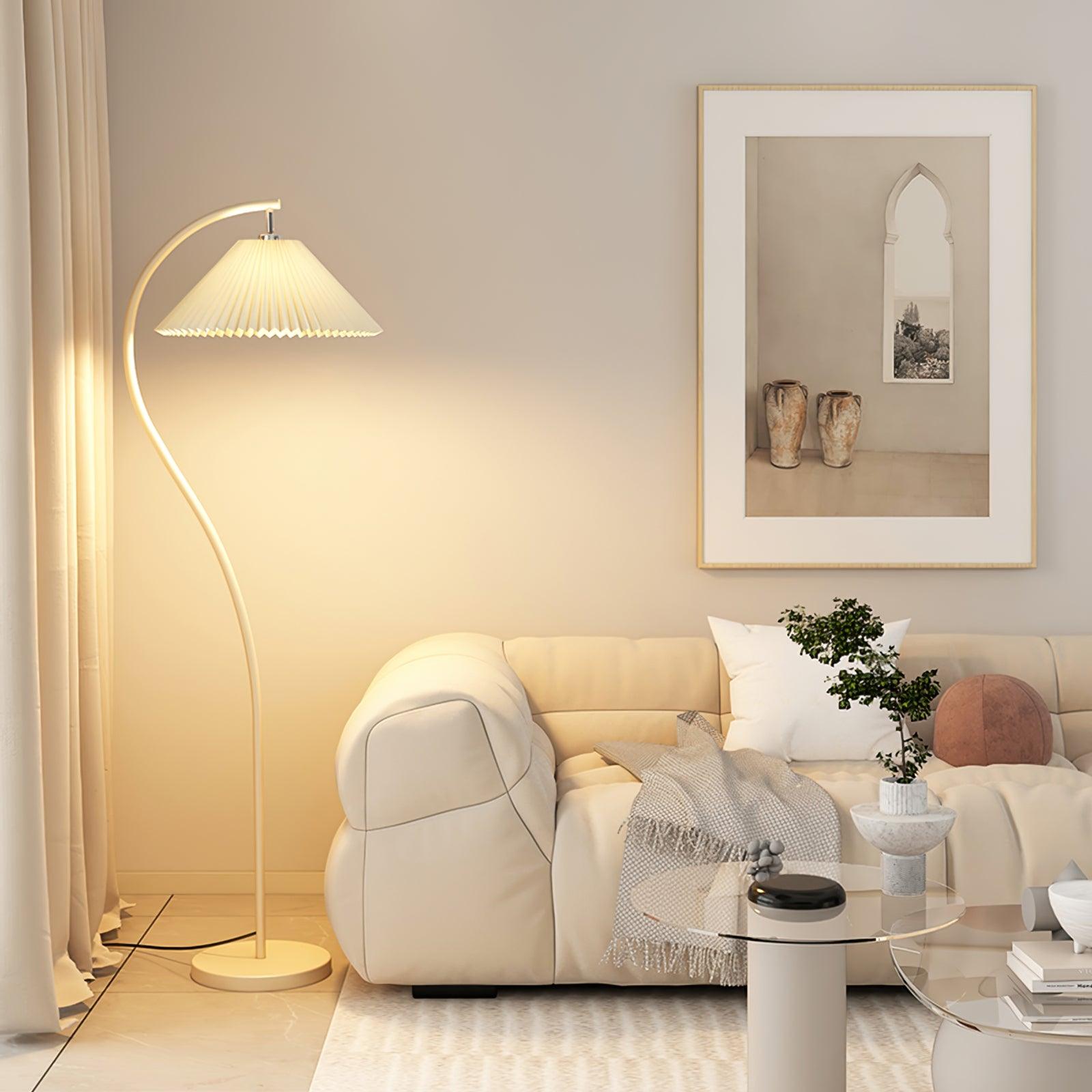 Mytalil Modern Curved Fabric Floor Lamp