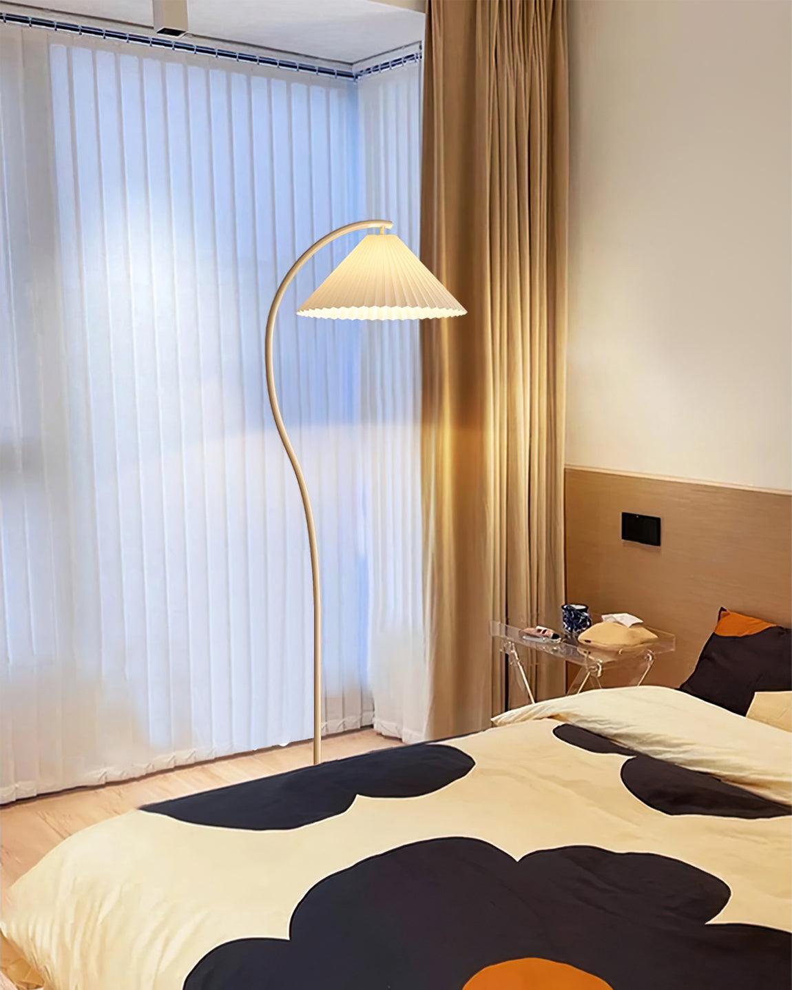 Mytalil Modern Curved Fabric Floor Lamp