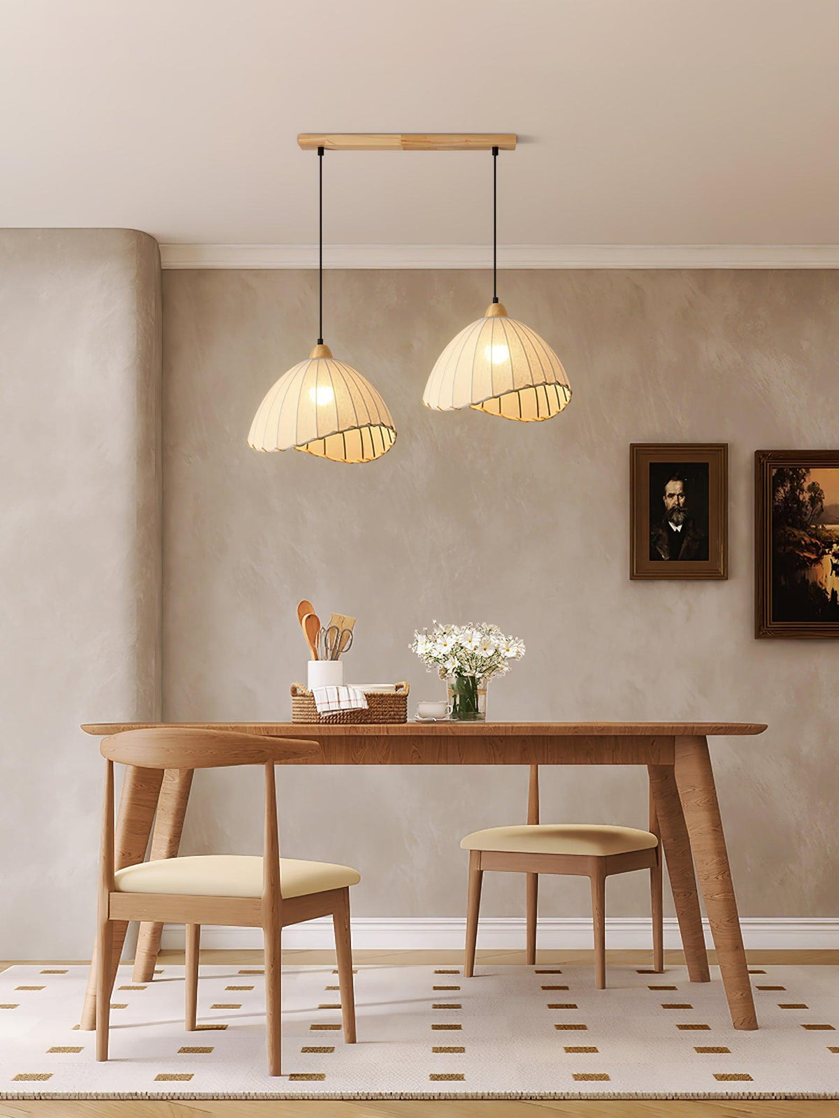 Shell Minimalist Wood Pendant Lamp
