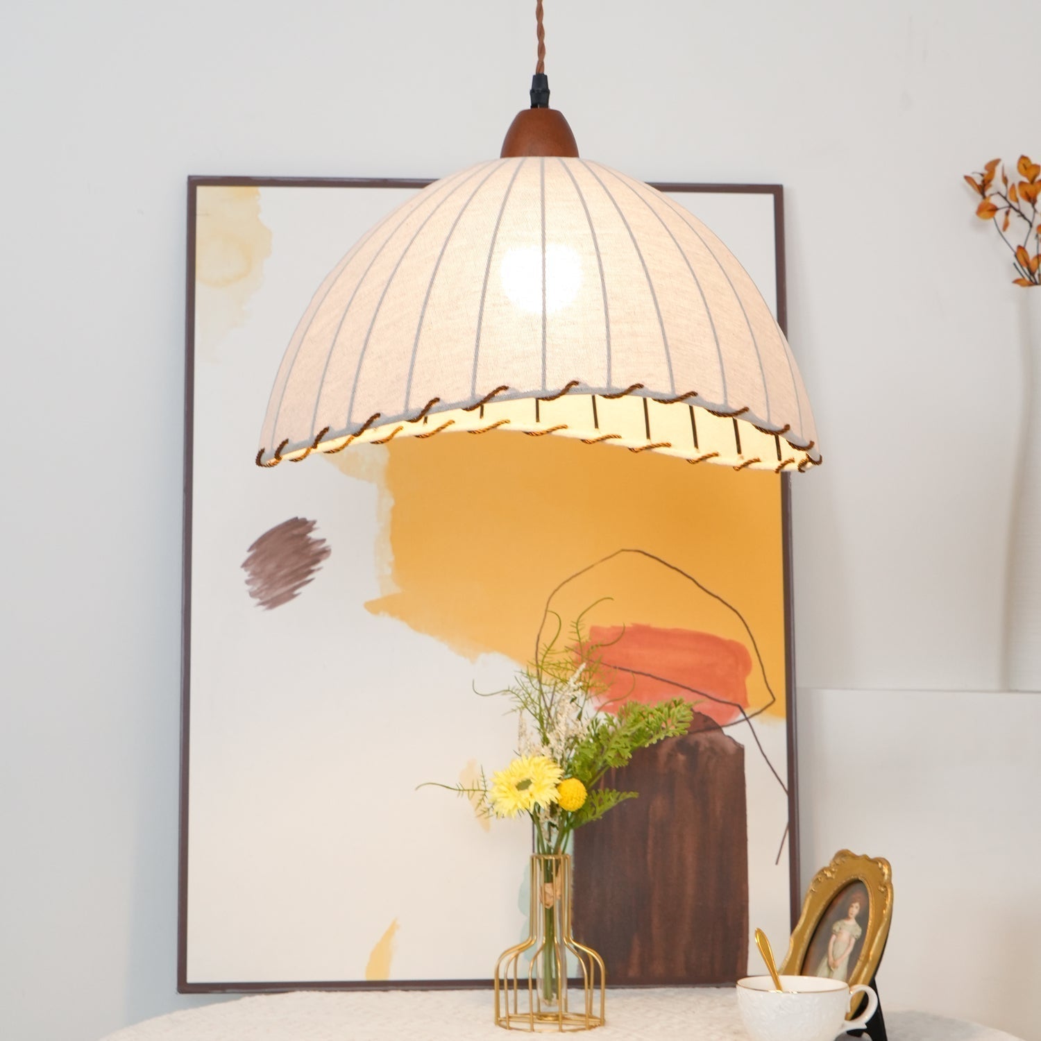 Shell Minimalist Wood Pendant Lamp