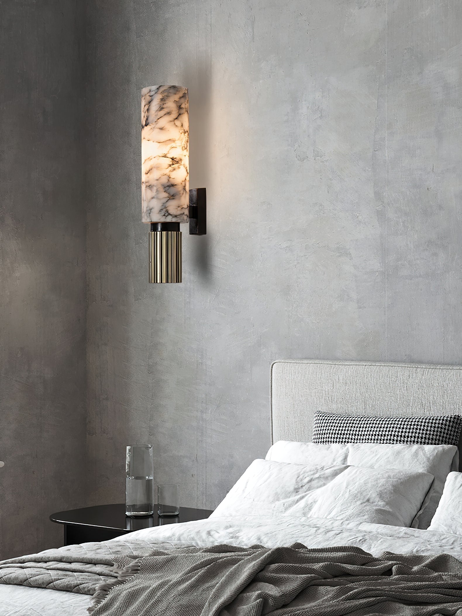 Olnoreth Modern Minimalist Alabaster Wall Lamp - Neutral Decor