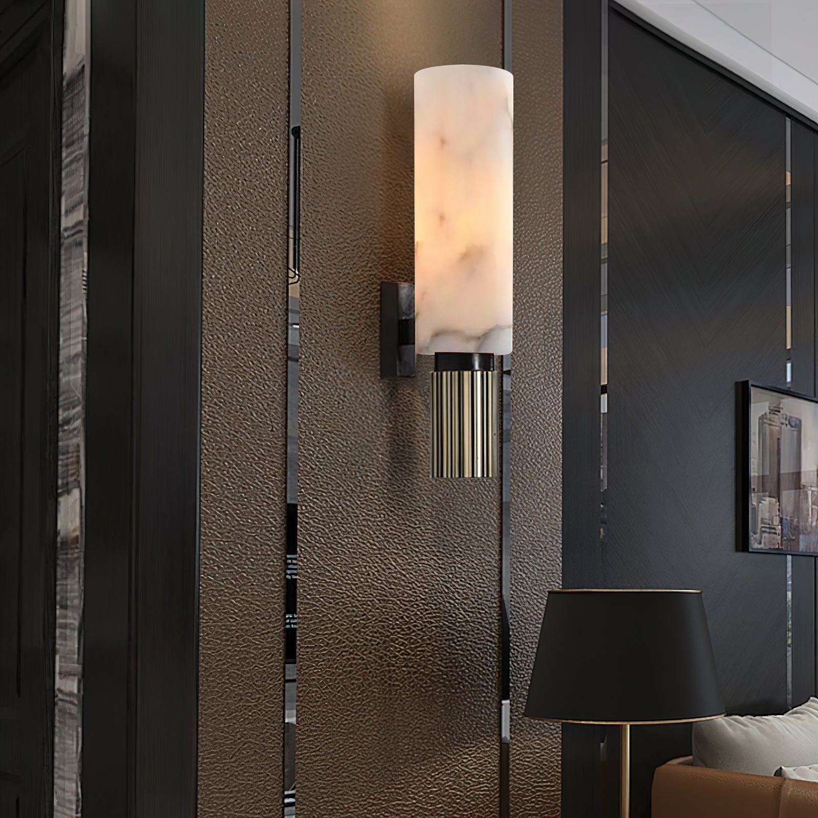 Olnoreth Modern Minimalist Alabaster Wall Lamp - Neutral Decor