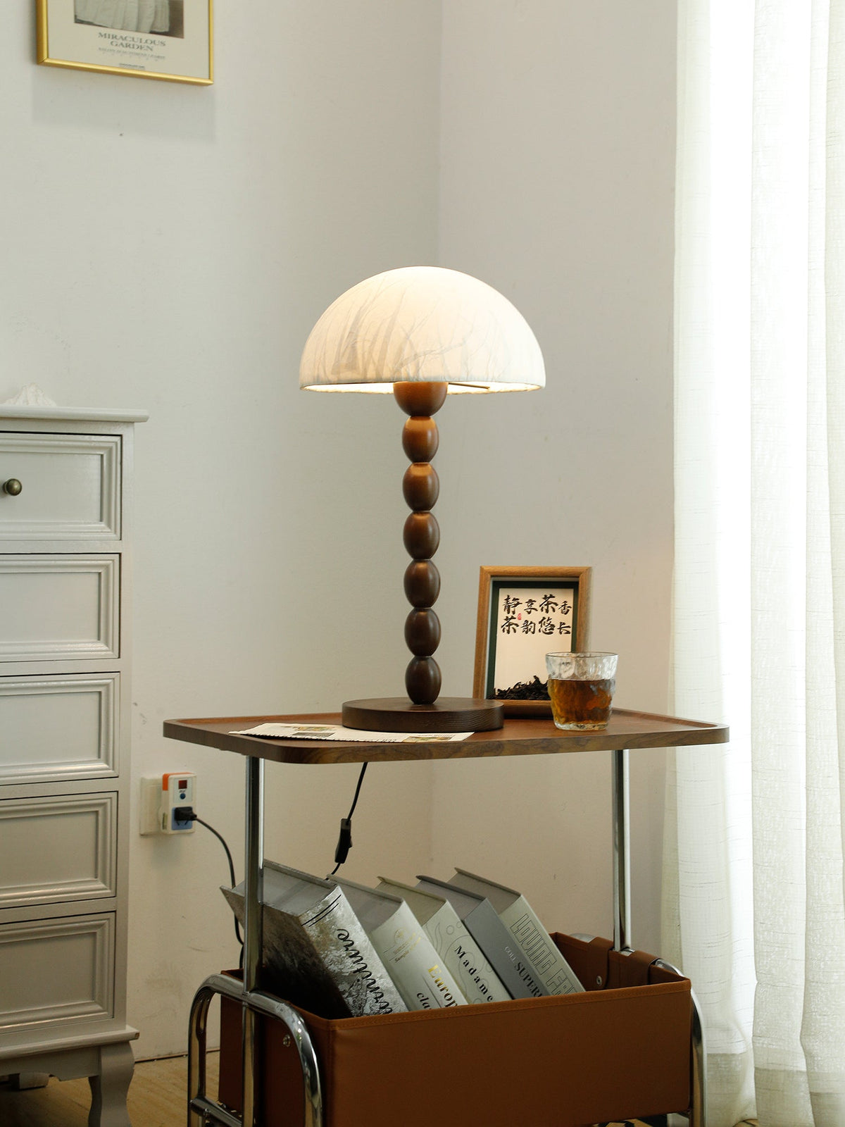 Veloin Paper Wood Table Lamp