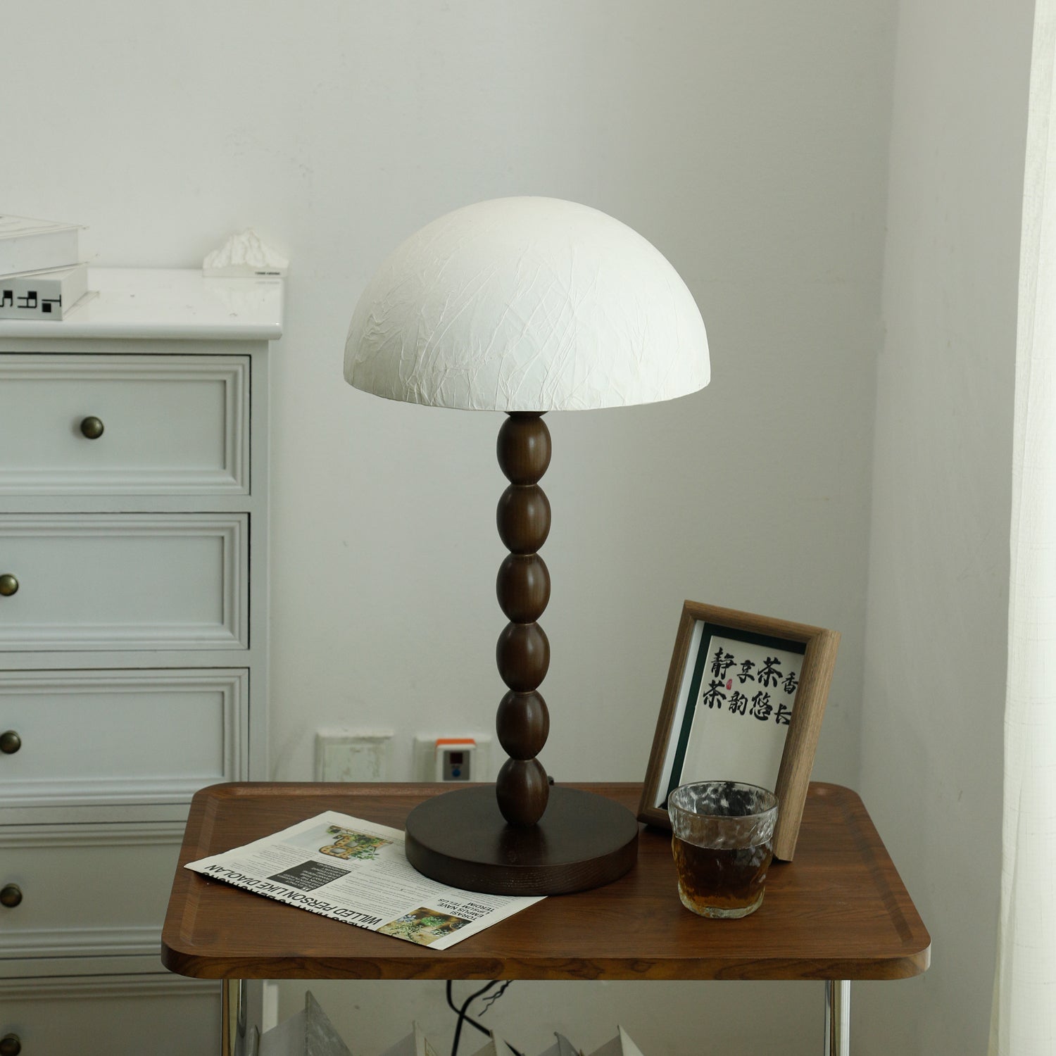 Veloin Paper Wood Table Lamp