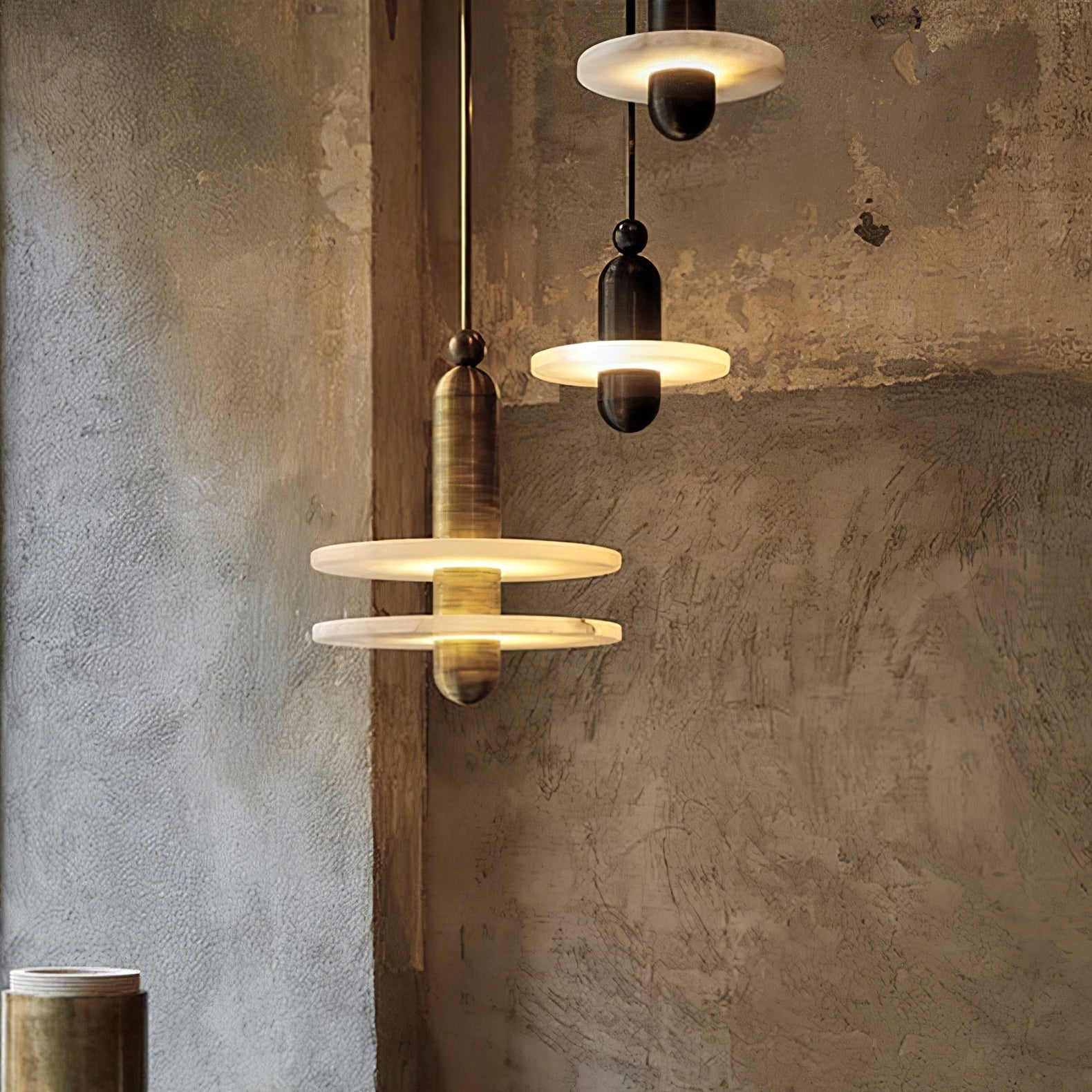 Avenirina Brushed Brass Alabaster Pendant Light