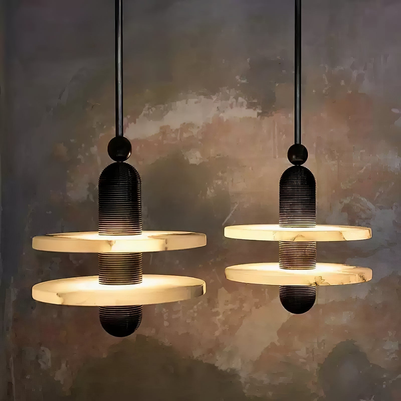 Avenirina Brushed Brass Alabaster Pendant Light
