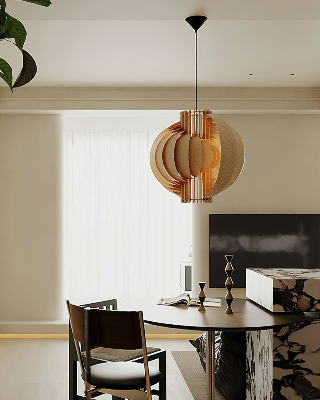 Ivraeus Premium Elegance Ring Wood Pendant Light