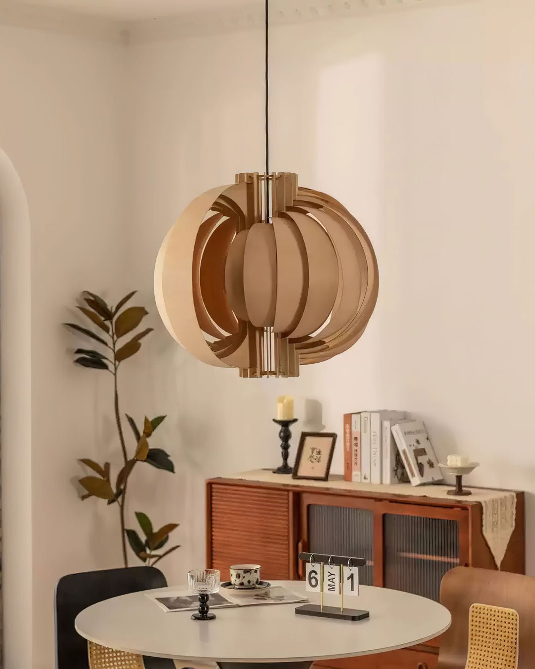 Ivraeus Premium Elegance Ring Wood Pendant Light