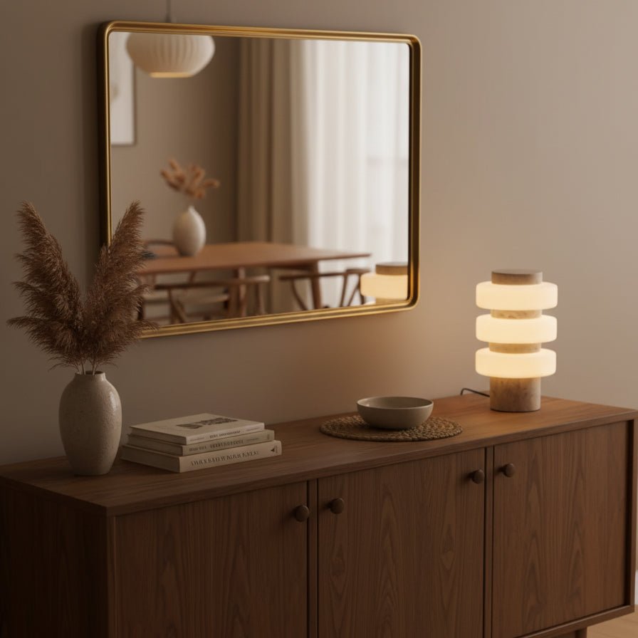 Thea Modern Travertine Table Lamp