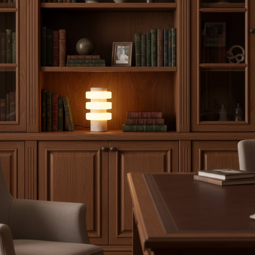 Thea Modern Travertine Table Lamp