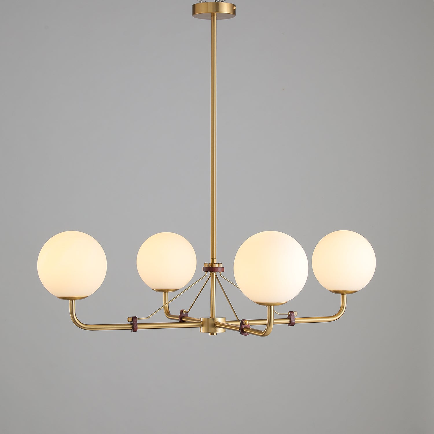 Oriarelle Chandelier Brass Globe Savanna Elegant