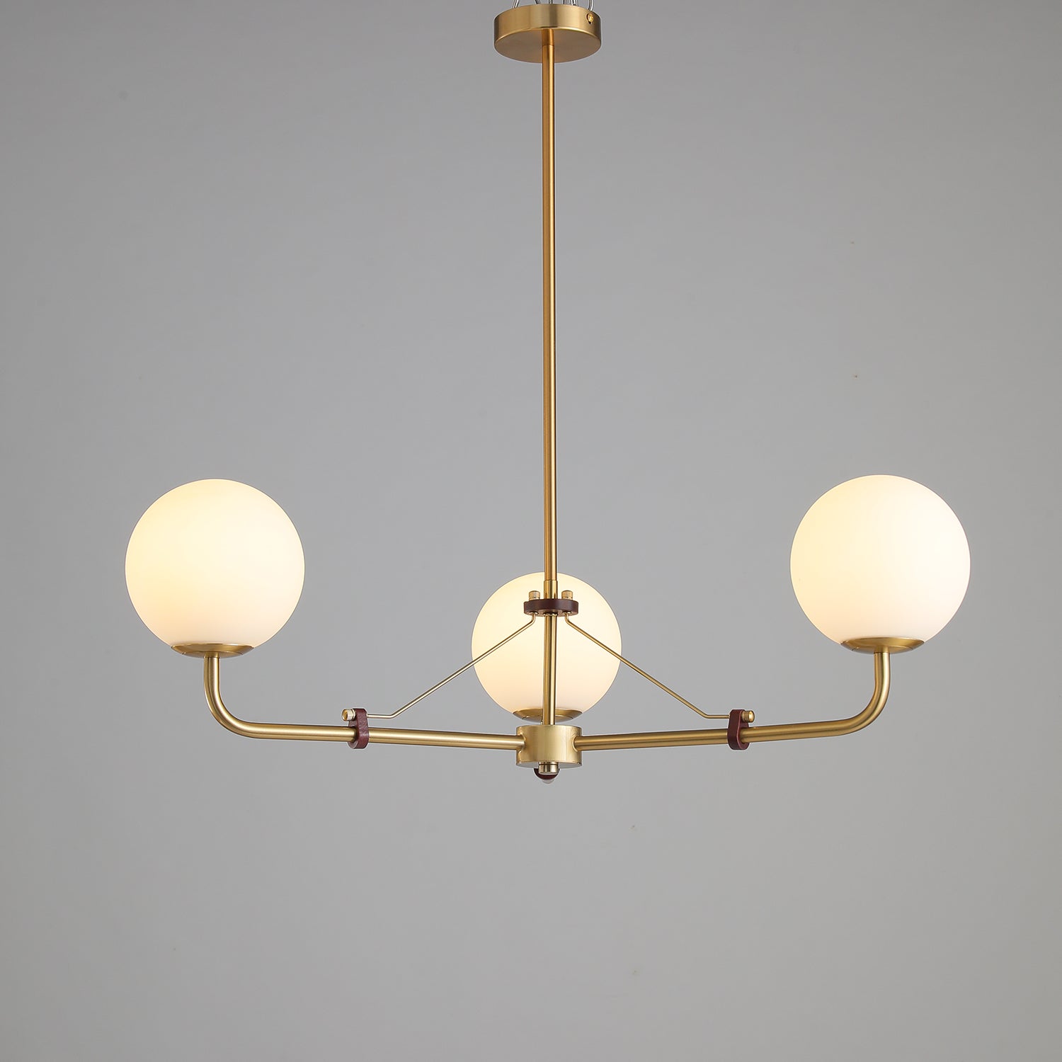 Oriarelle Chandelier Brass Globe Savanna Elegant