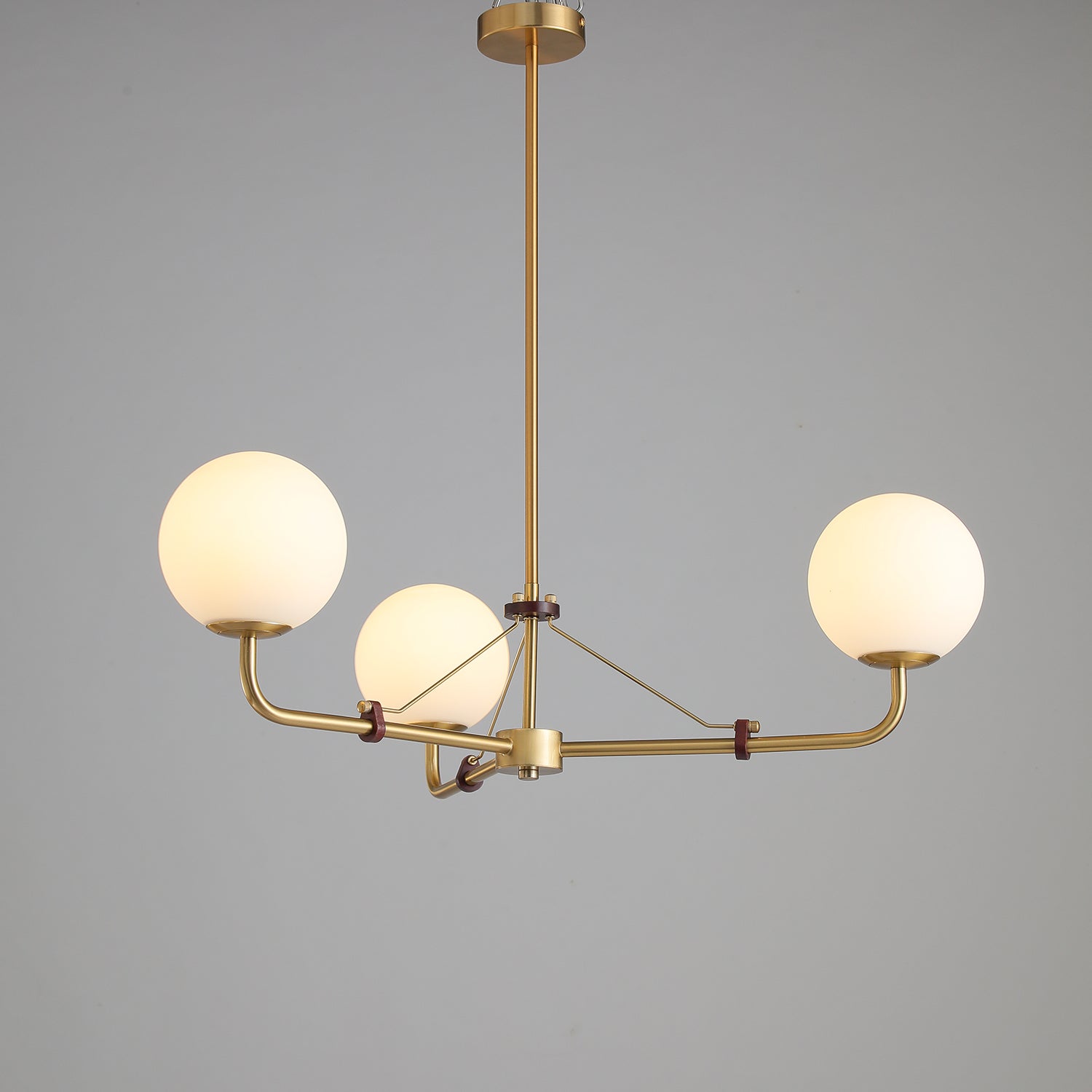 Oriarelle Chandelier Brass Globe Savanna Elegant