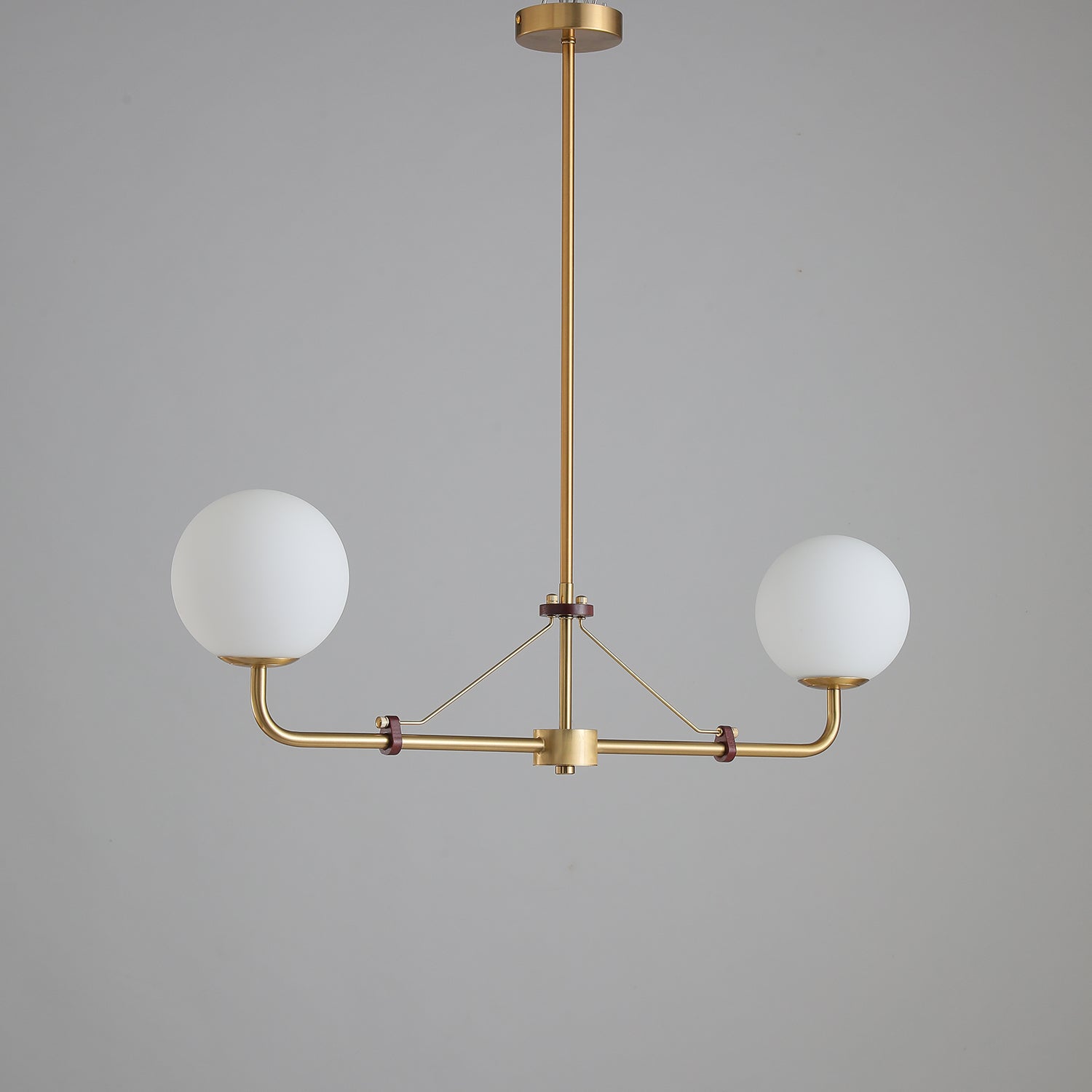 Oriarelle Chandelier Brass Globe Savanna Elegant