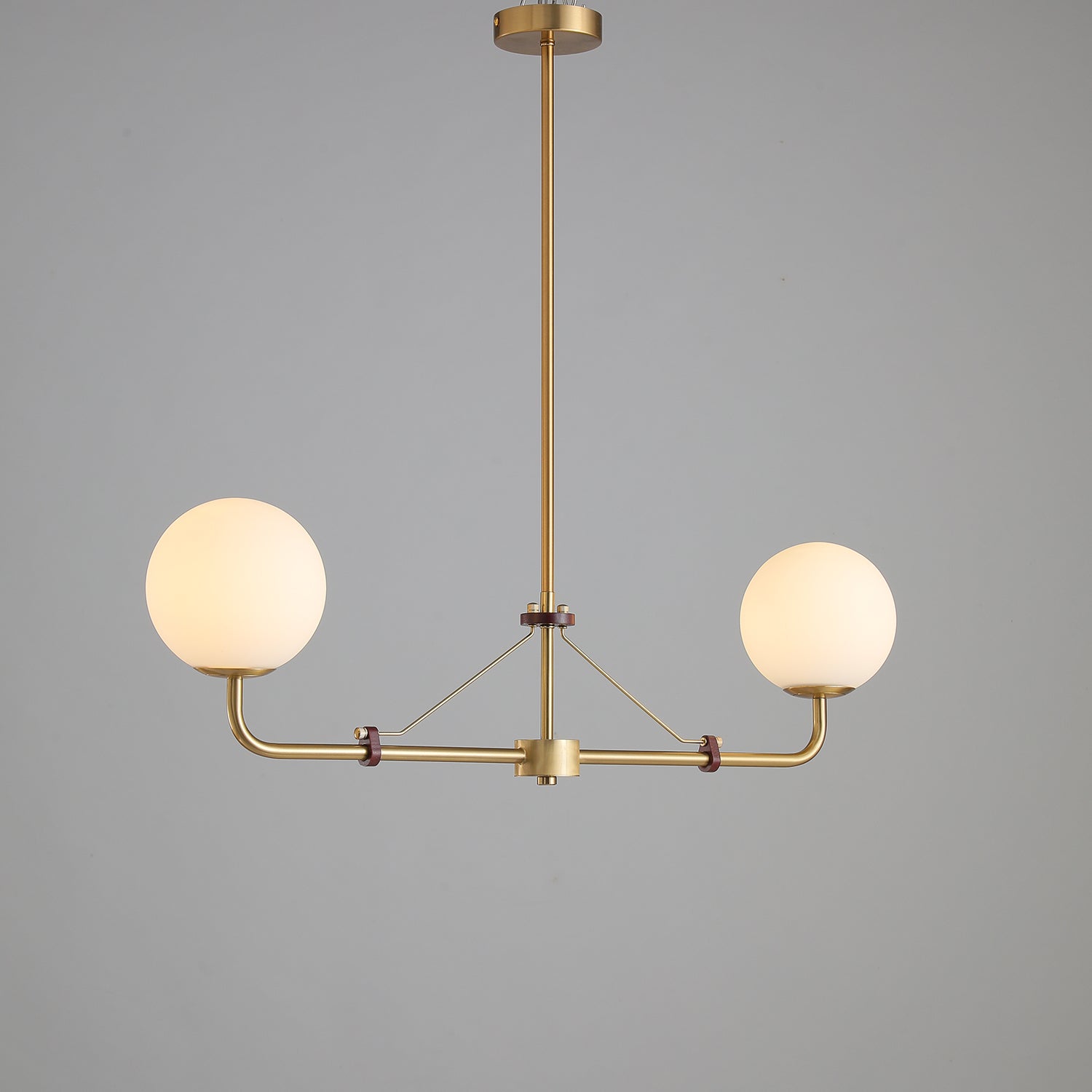 Oriarelle Chandelier Brass Globe Savanna Elegant