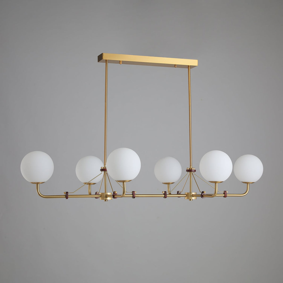 Oriarelle Chandelier Brass Globe Savanna Elegant