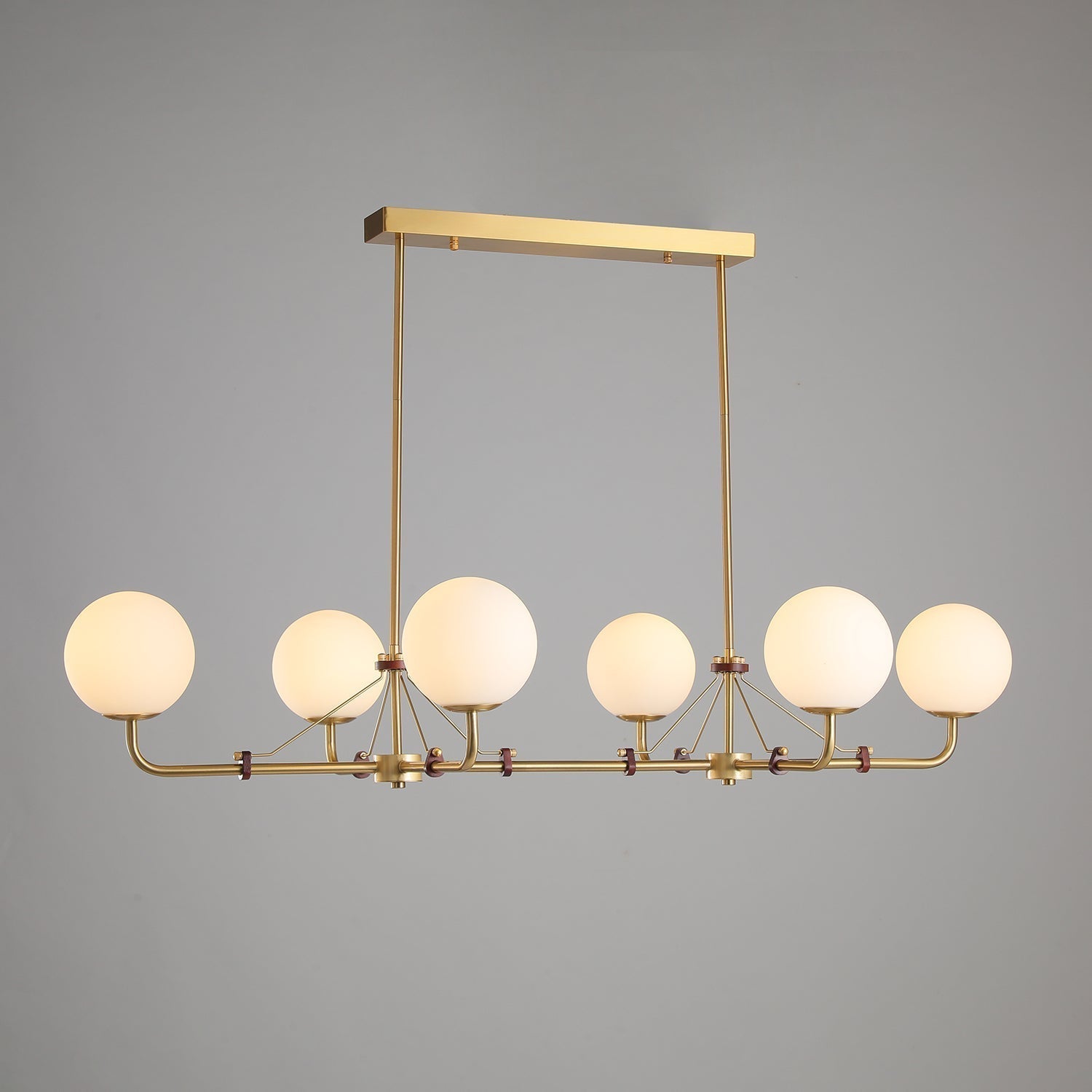 Oriarelle Chandelier Brass Globe Savanna Elegant