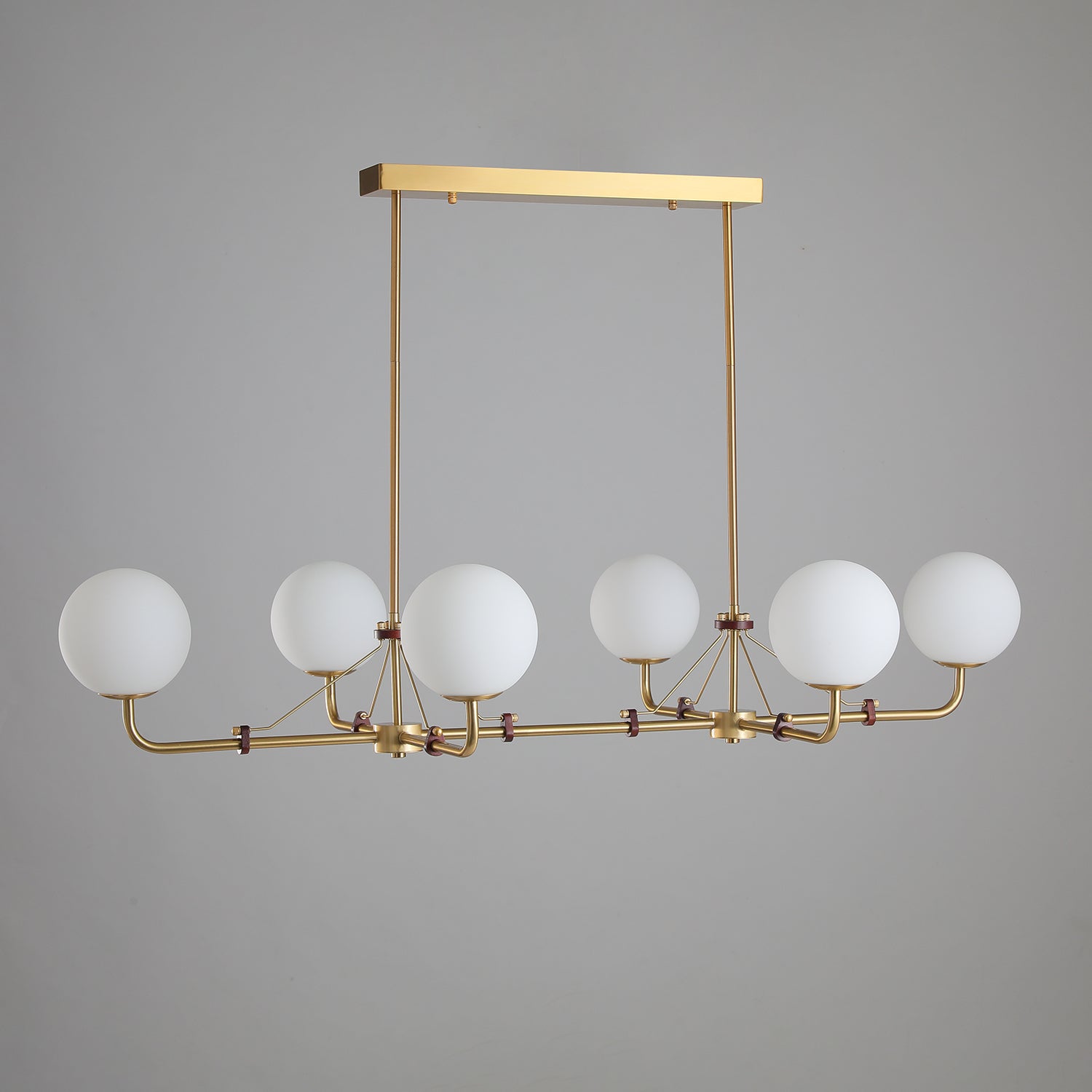 Oriarelle Chandelier Brass Globe Savanna Elegant