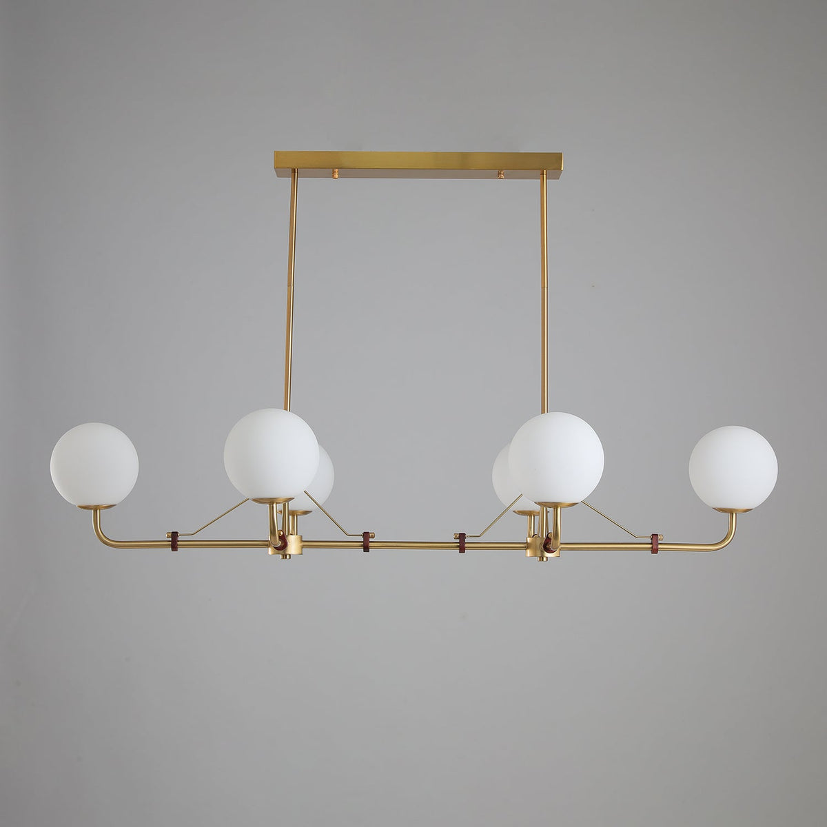 Oriarelle Chandelier Brass Globe Savanna Elegant
