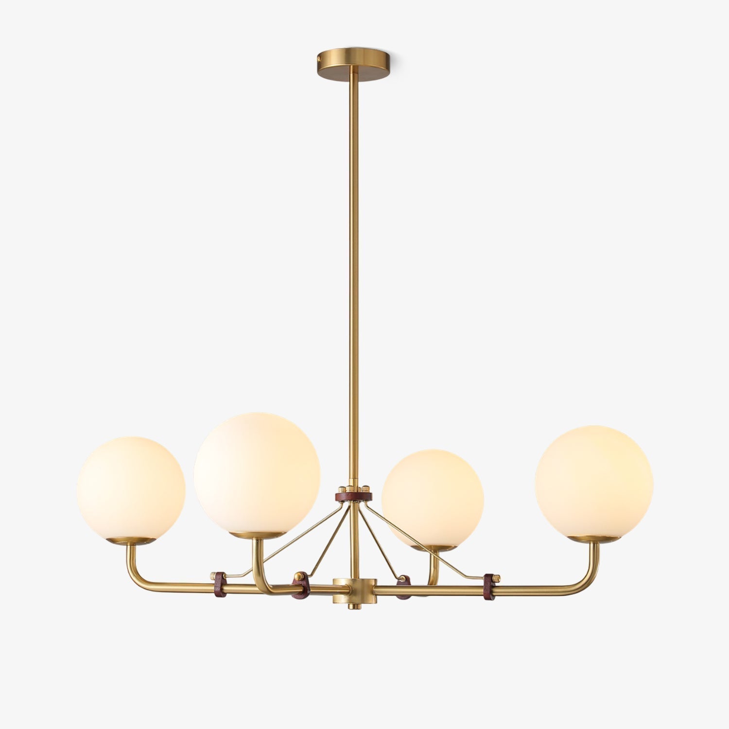Oriarelle Chandelier Brass Globe Savanna Elegant
