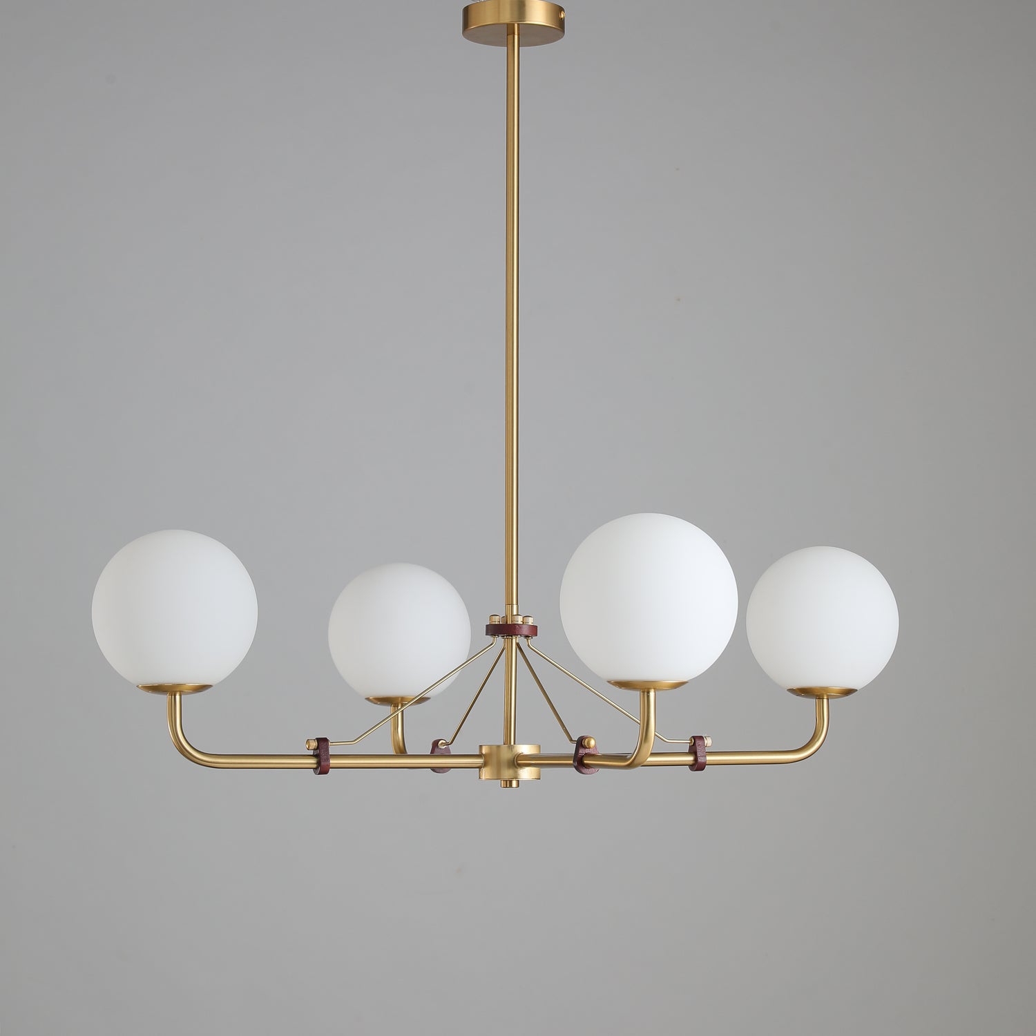 Oriarelle Chandelier Brass Globe Savanna Elegant