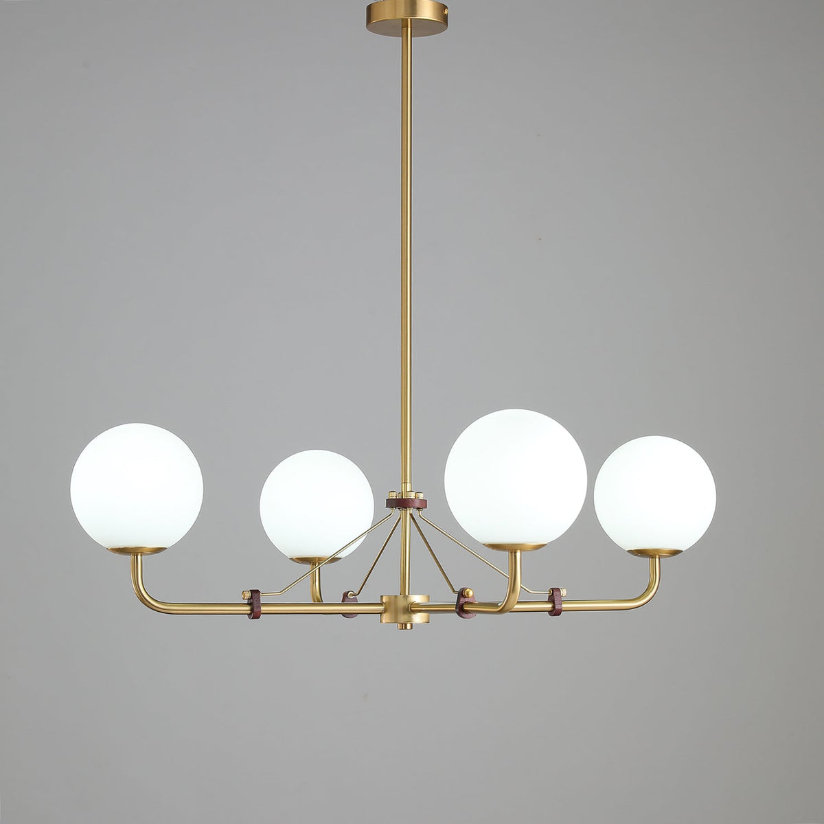 Oriarelle Chandelier Brass Globe Savanna Elegant