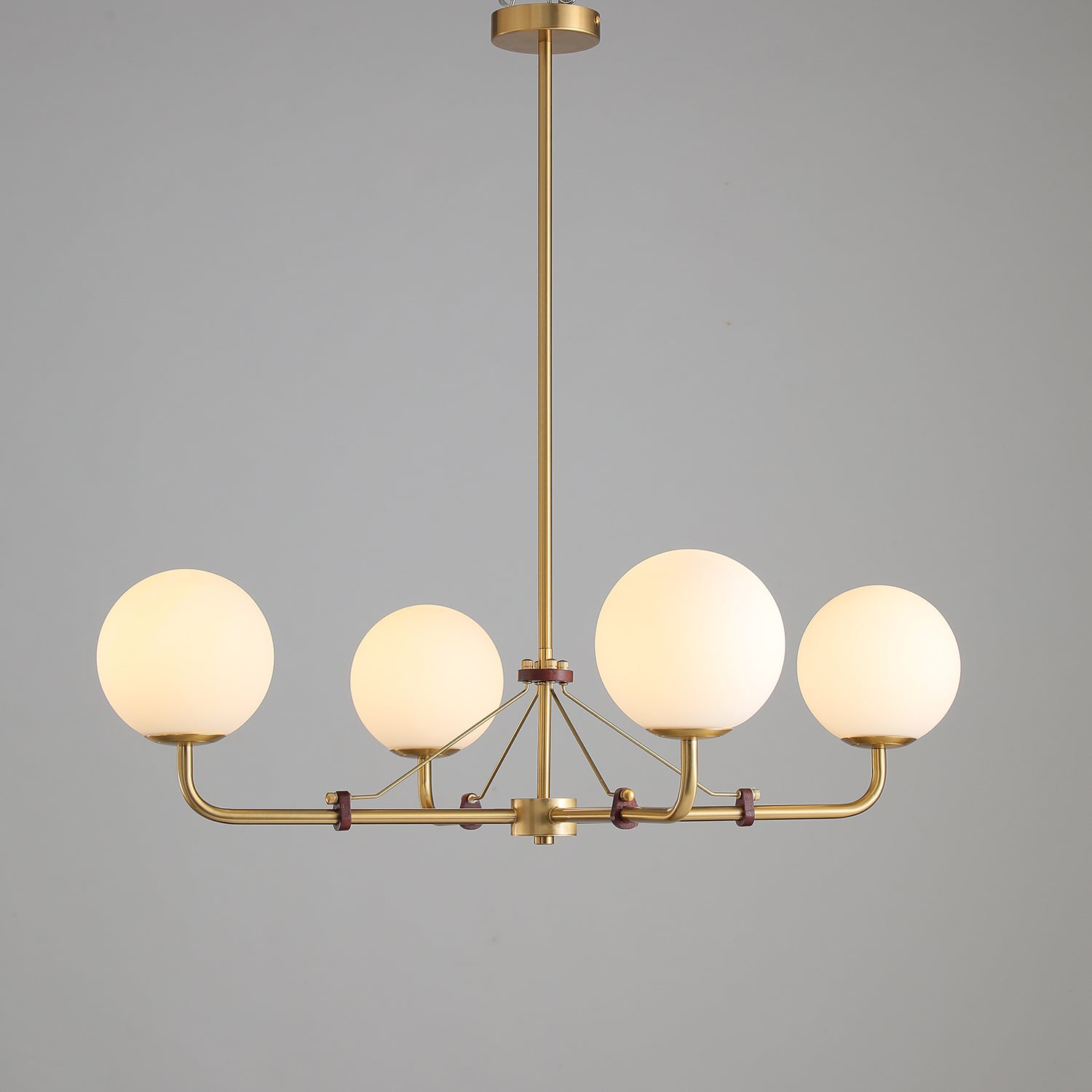 Oriarelle Chandelier Brass Globe Savanna Elegant