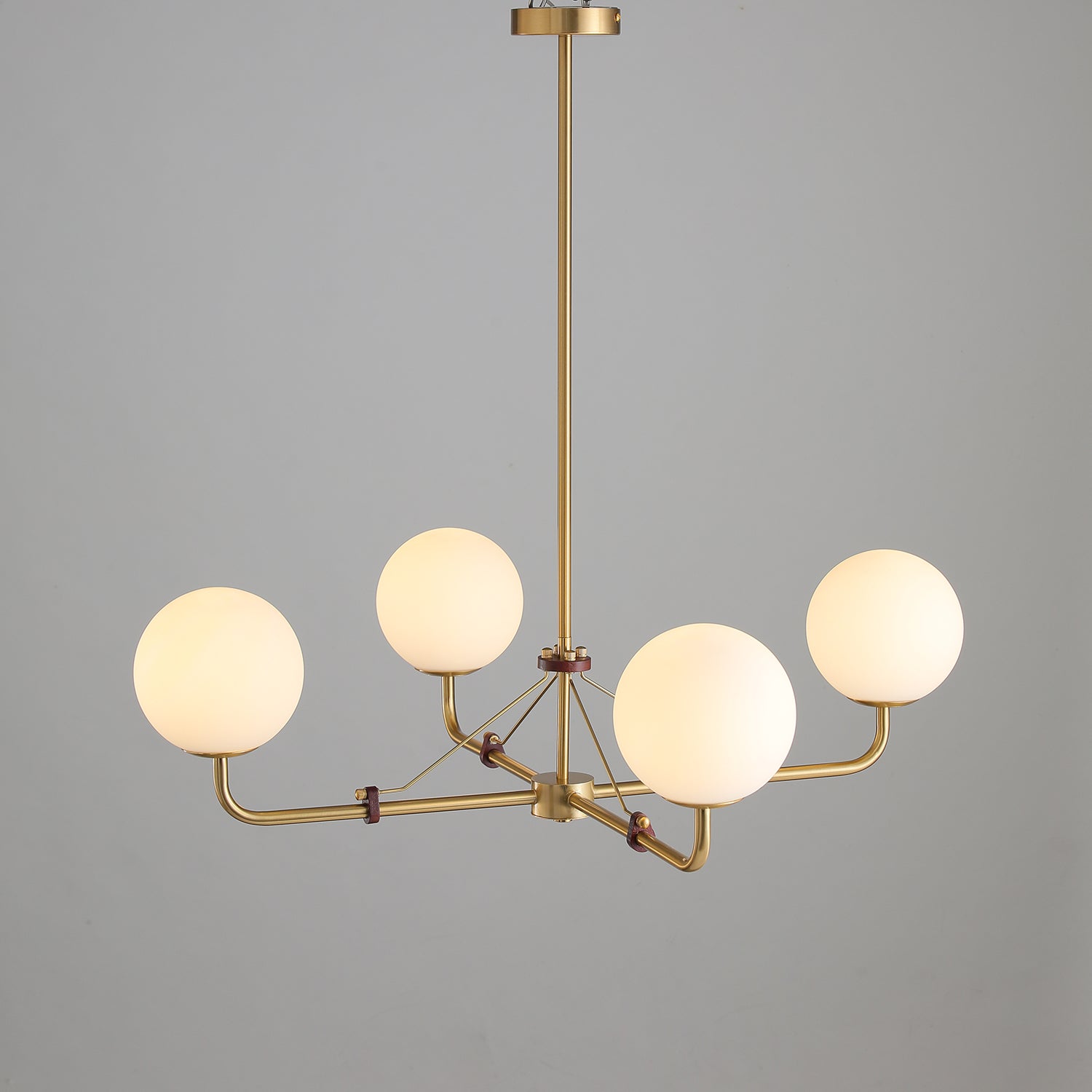 Oriarelle Chandelier Brass Globe Savanna Elegant