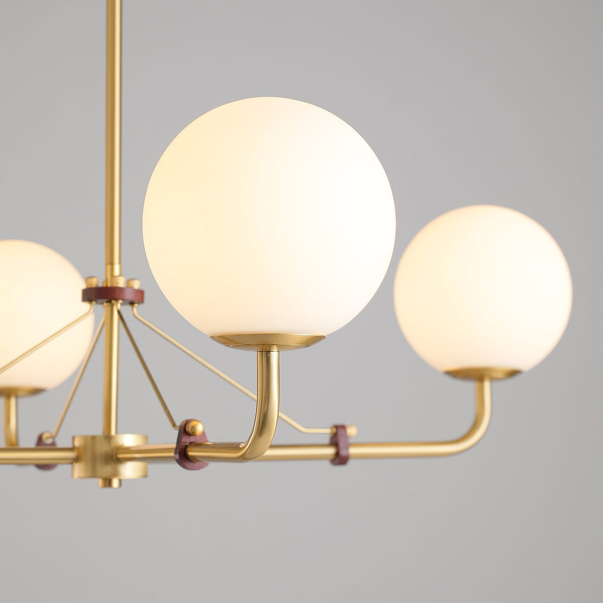 Oriarelle Chandelier Brass Globe Savanna Elegant
