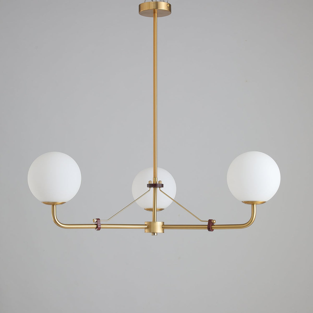 Oriarelle Chandelier Brass Globe Savanna Elegant