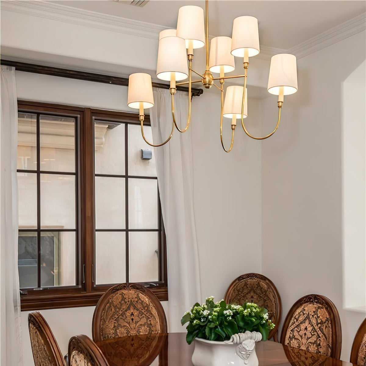 Orianine Chandelier Vendome Brass White Shade