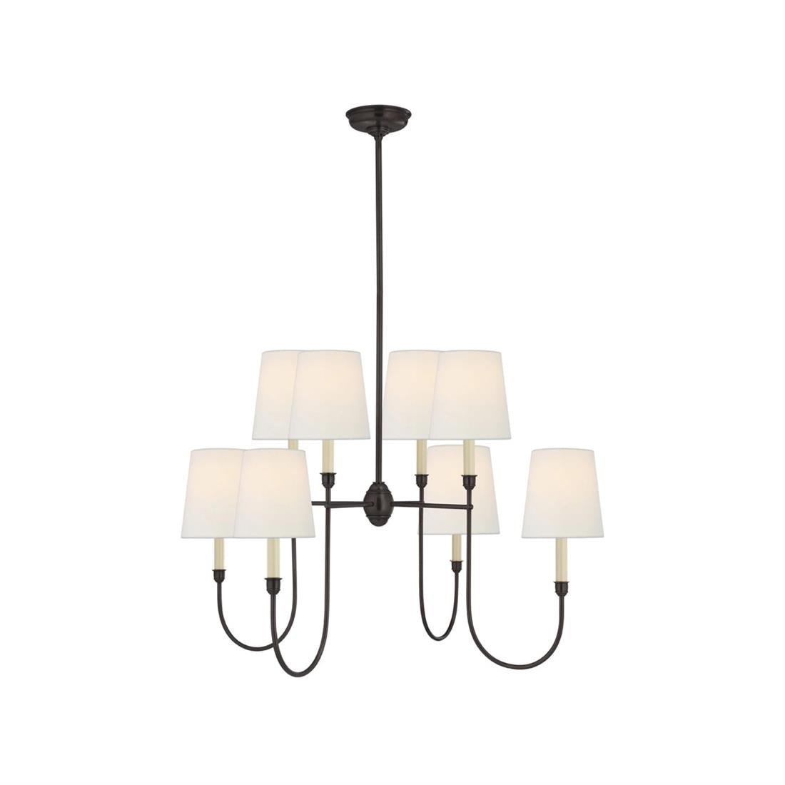 Orianine Chandelier Vendome Brass White Shade