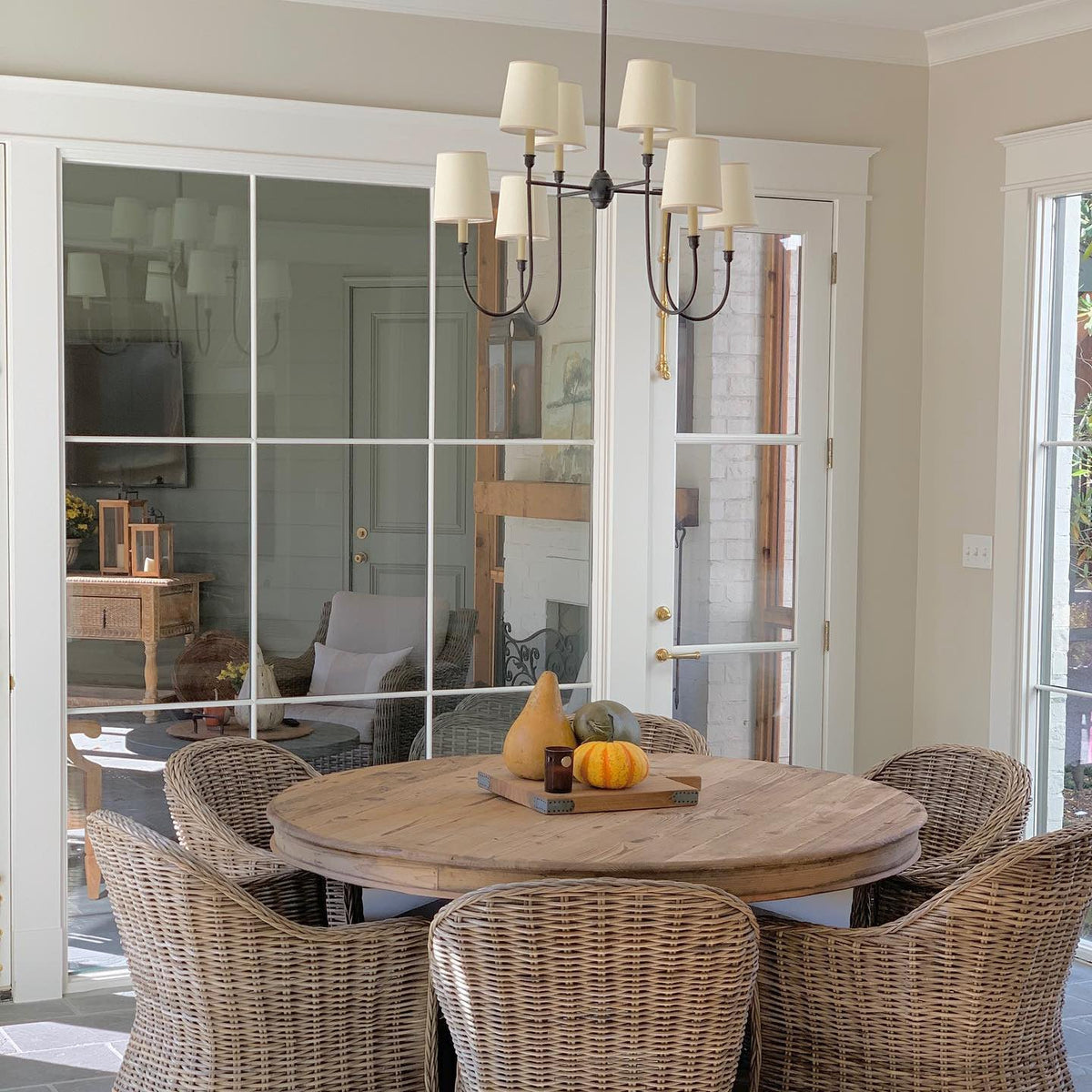 Orianine Chandelier Vendome Brass White Shade