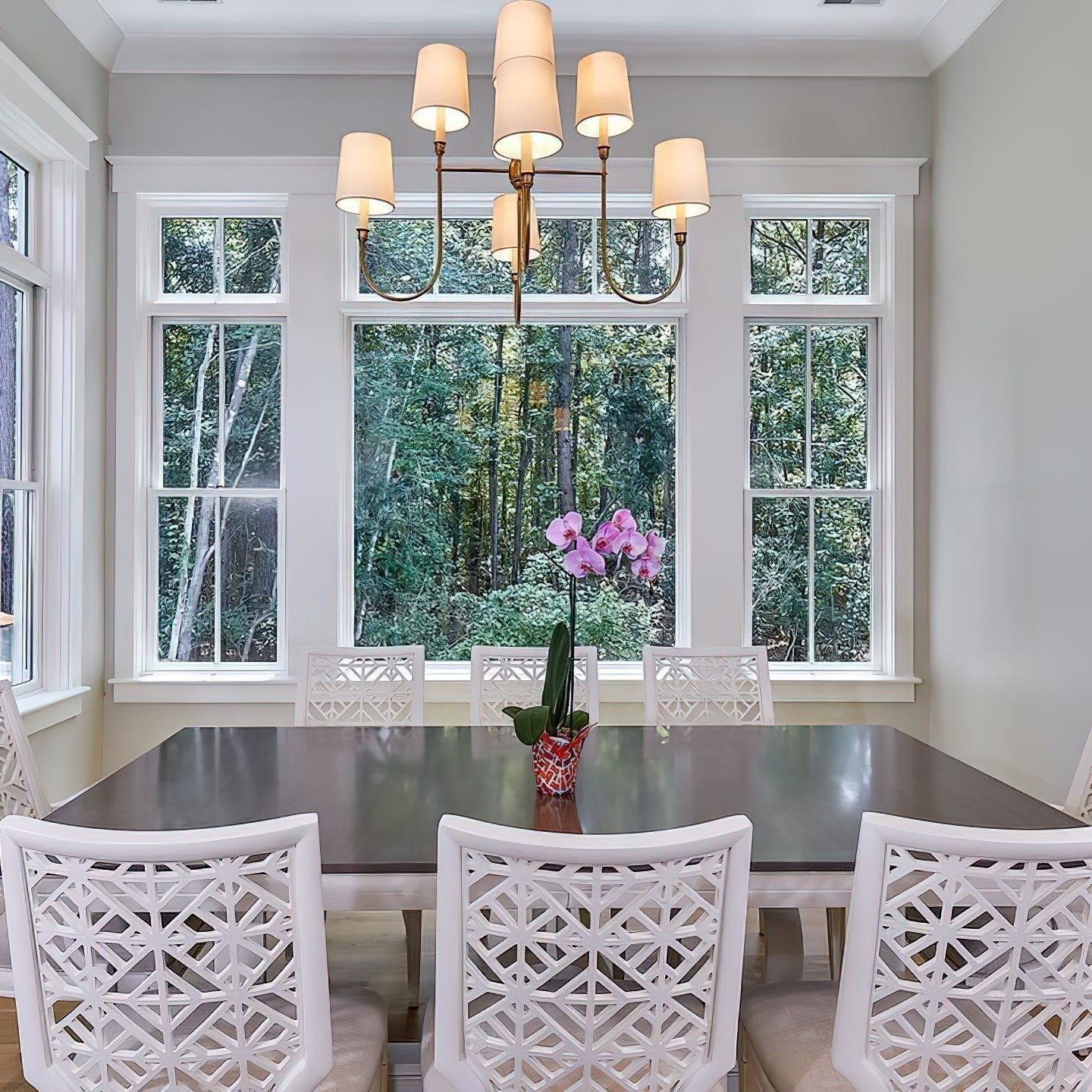 Orianine Chandelier Vendome Brass White Shade