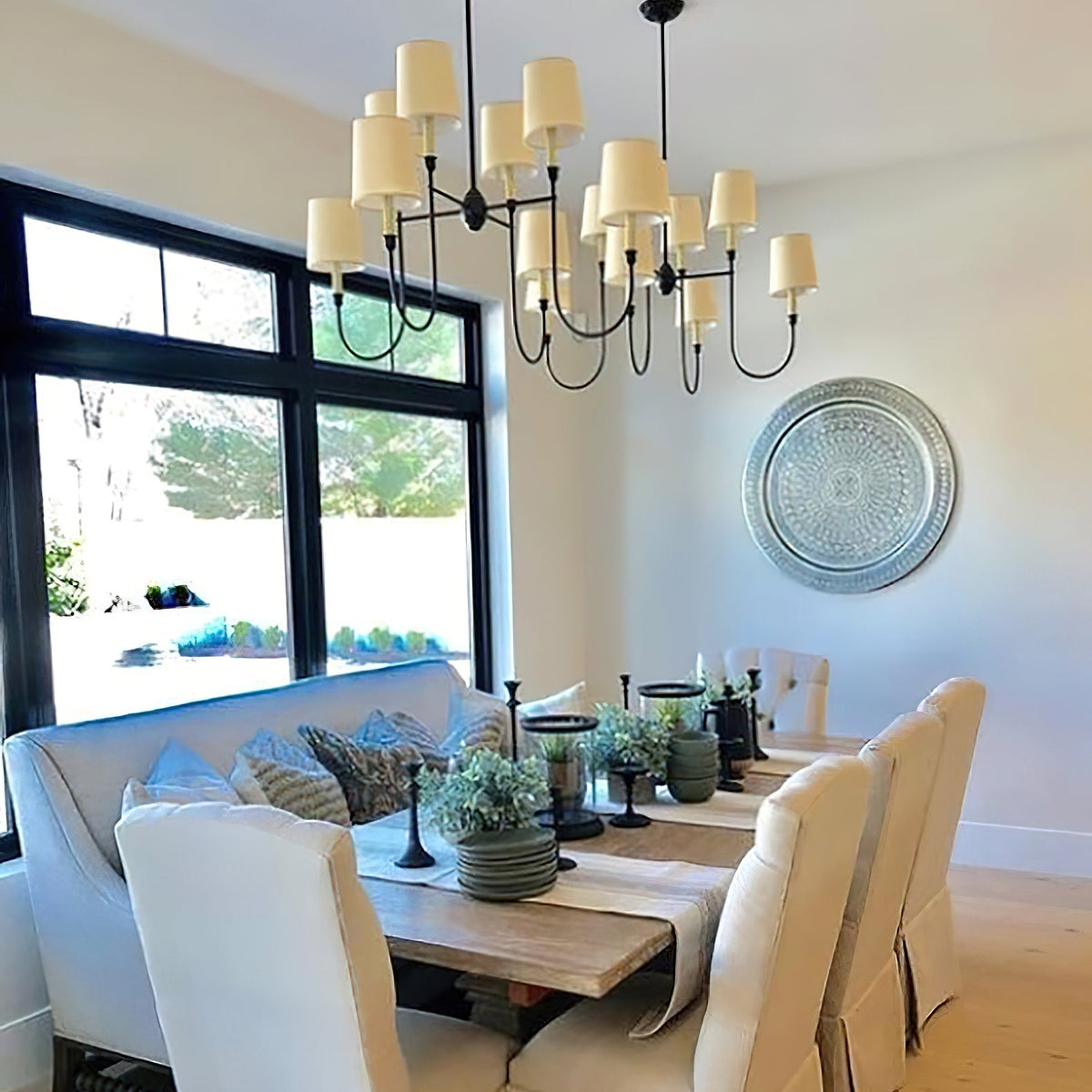 Orianine Chandelier Vendome Brass White Shade