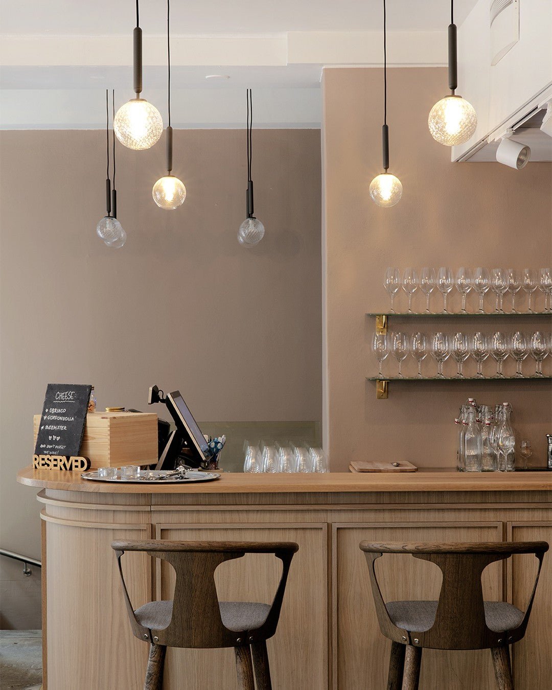 Azorila Modern Minimalist Swag Brass Glass Pendant Light
