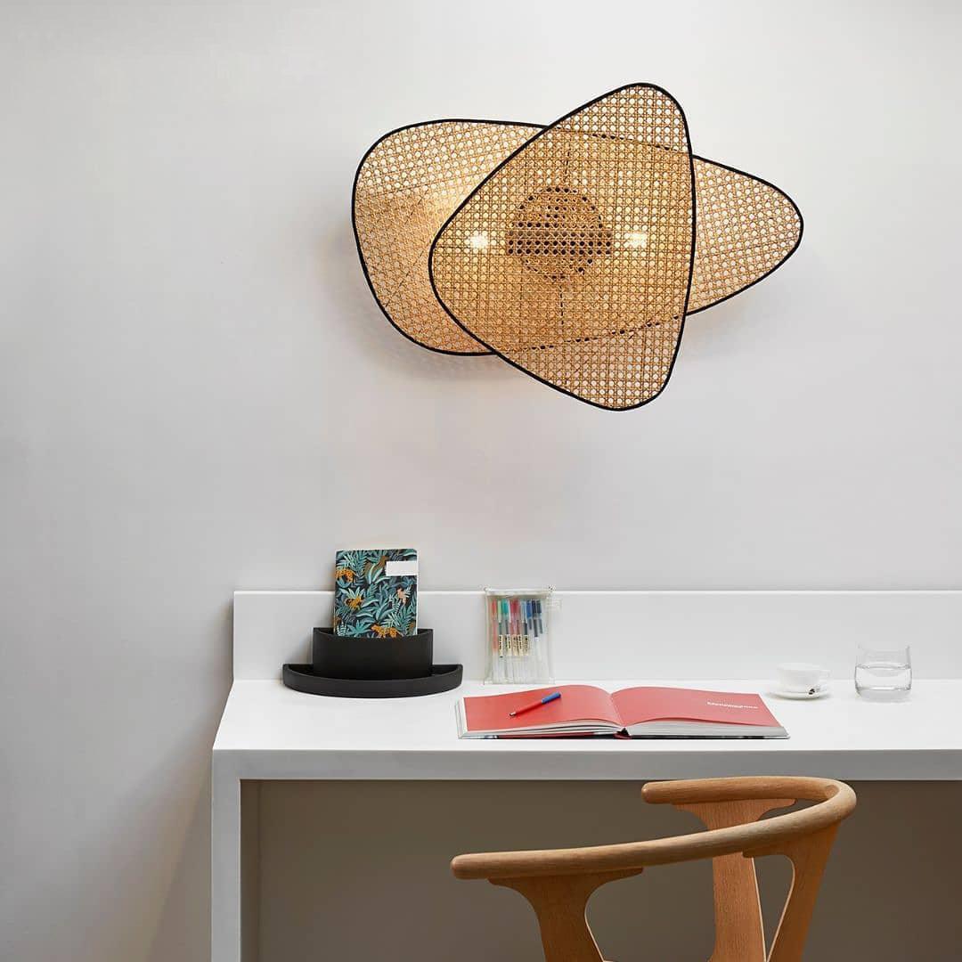 Caneira Art Natural Cannage Bamboo Sconce Wall lamp