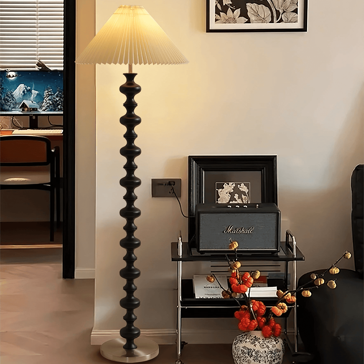 Sylirora Wood Fabric Floor Lamp
