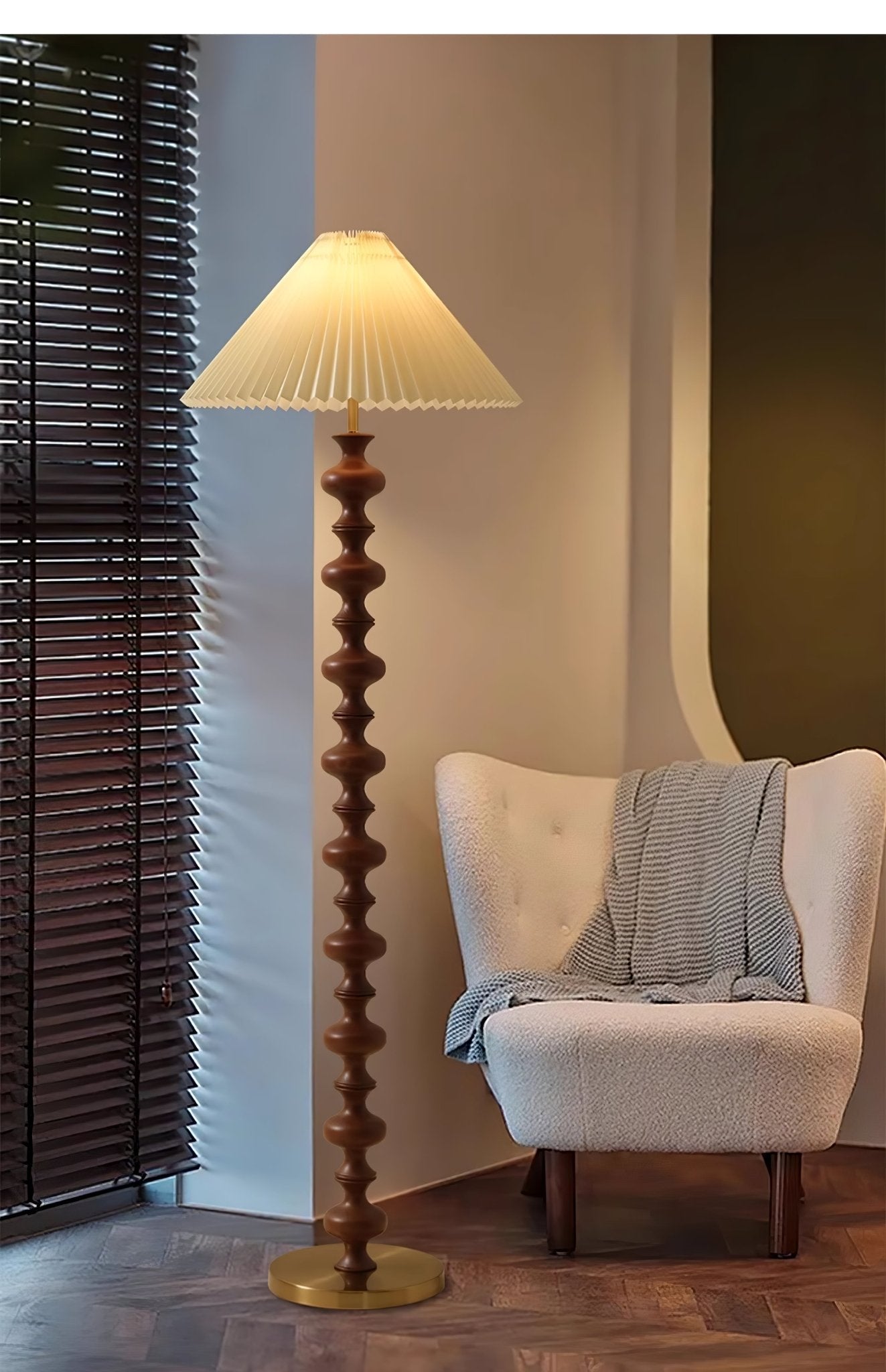 Sylirora Wood Fabric Floor Lamp