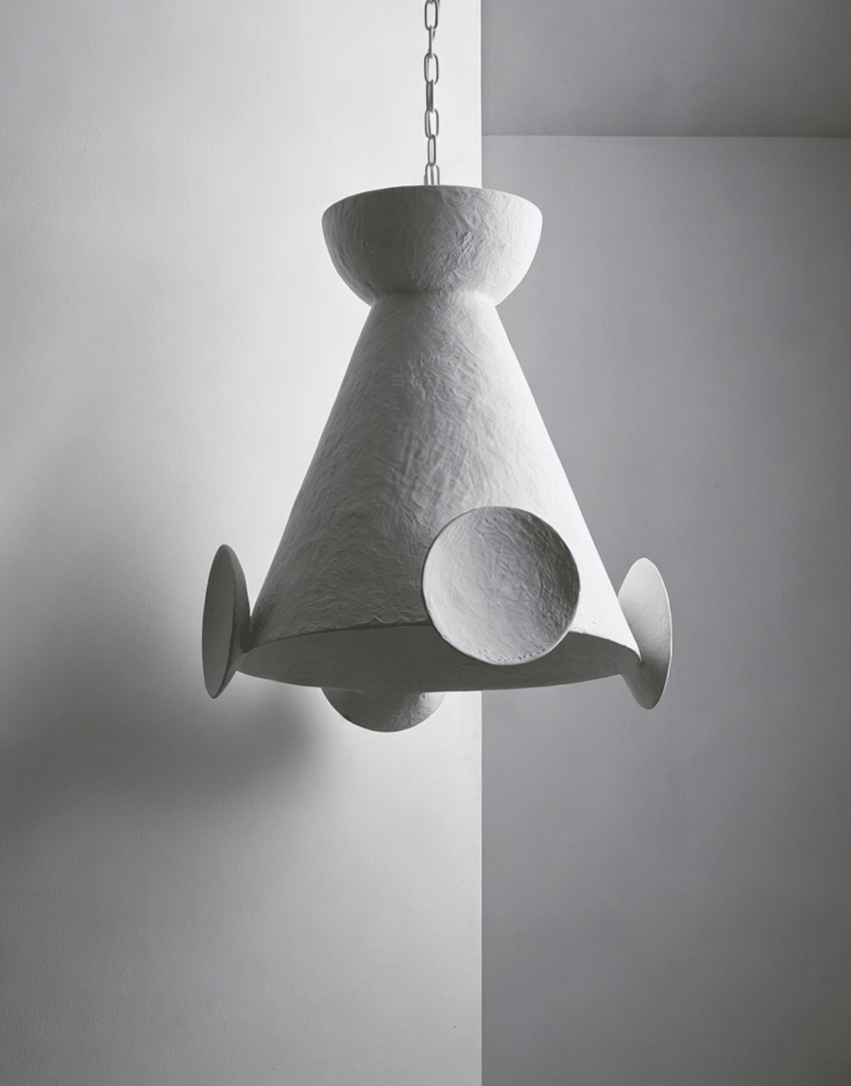 Sculptural Plaster Cone Pendant Lamp