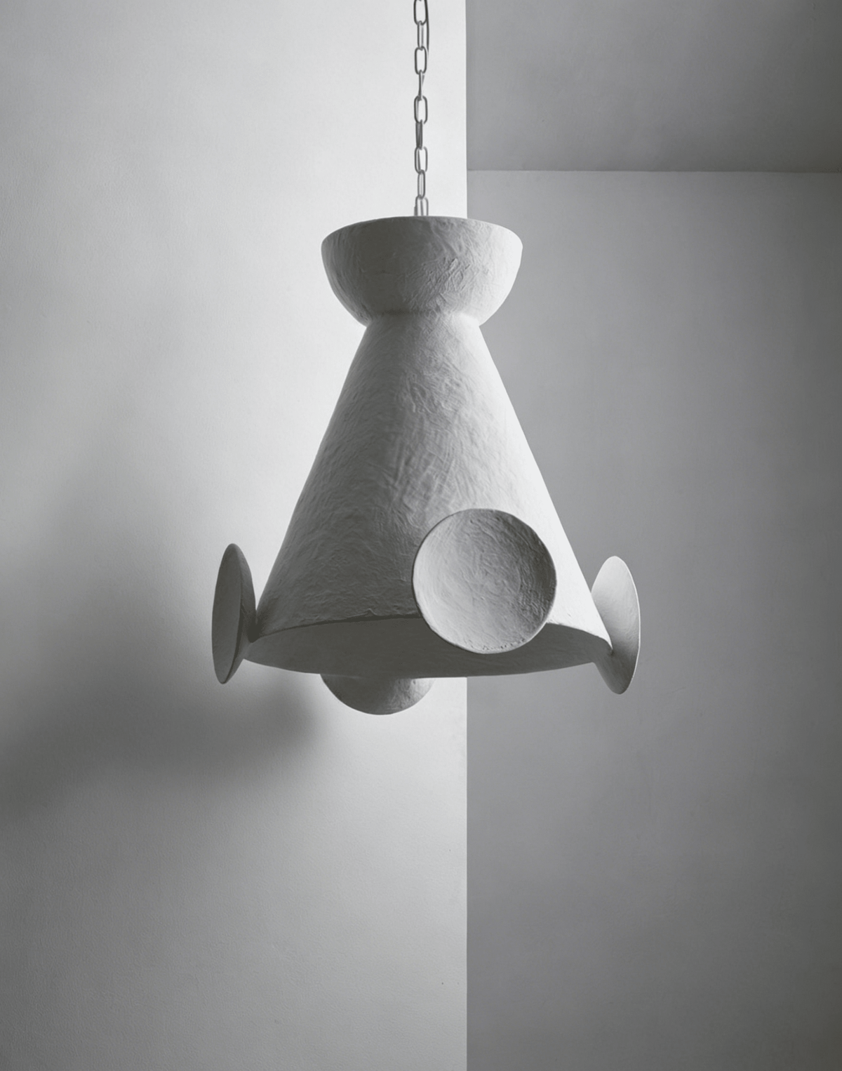 Sculptural Plaster Cone Pendant Lamp