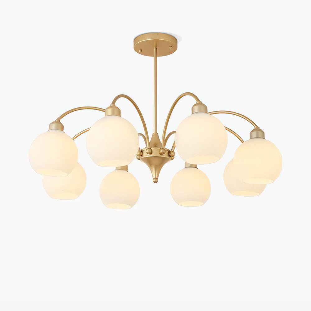 Zusk Chandelier Sculptural Glass Gold Modern 8-Light