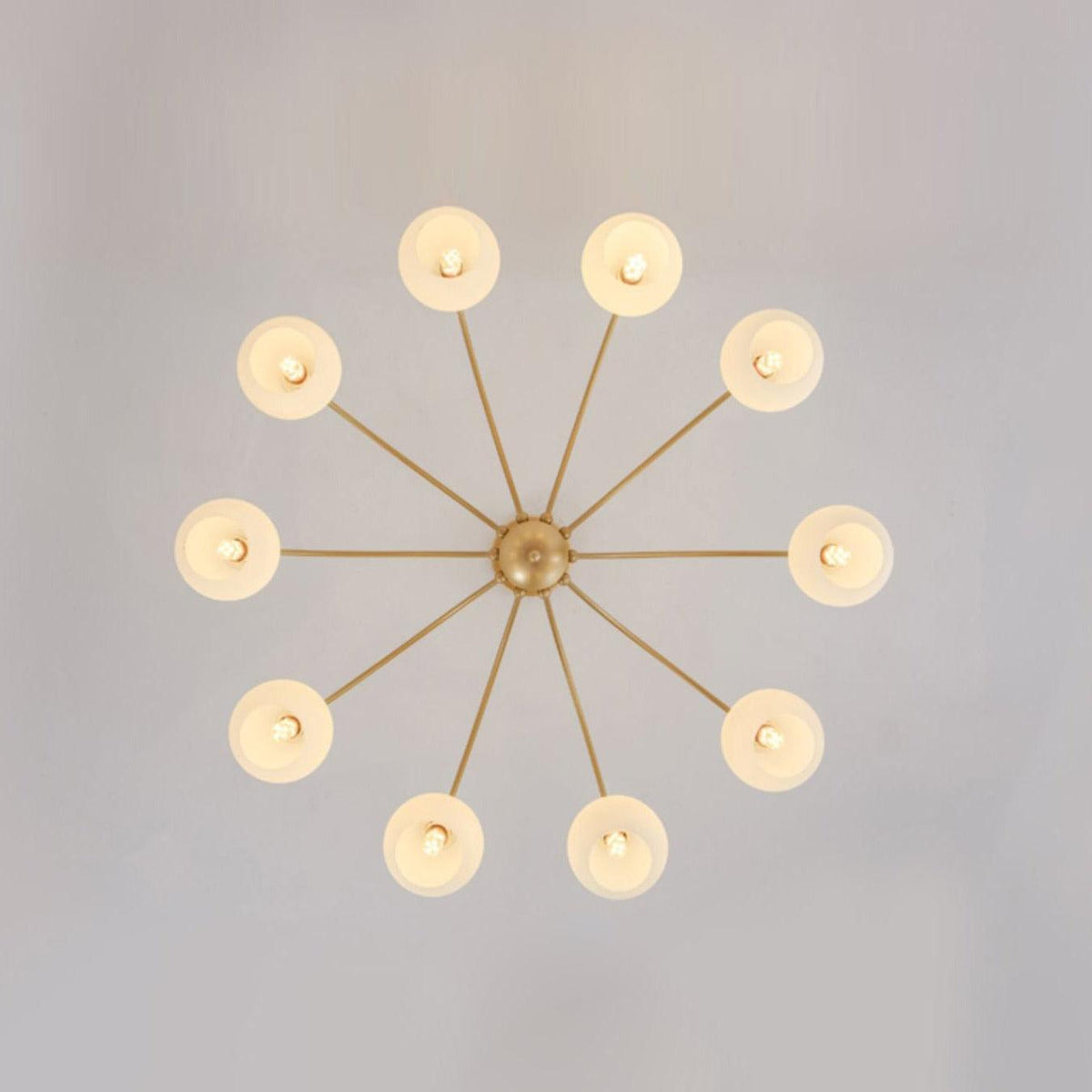 Zusk Chandelier Sculptural Glass Gold Modern 8-Light