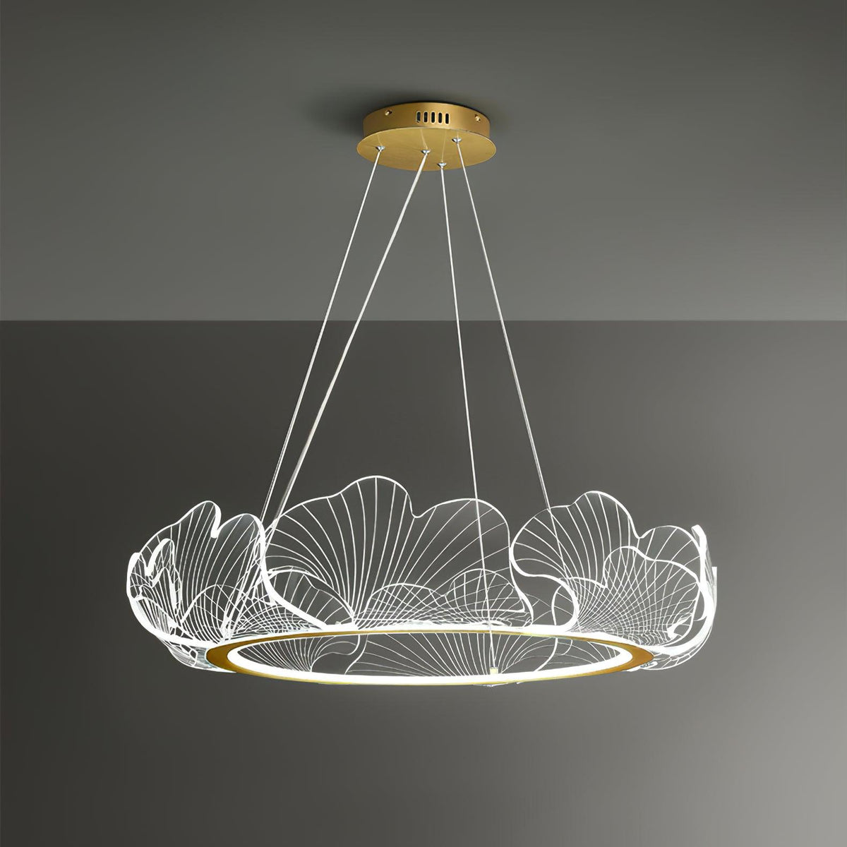 Lucisora Pendant Lamp Frosted Acrylic Floral Ring