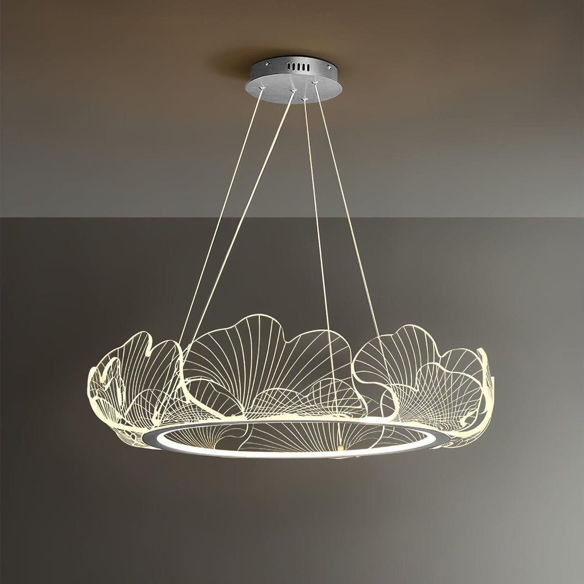 Lucisora Pendant Lamp Frosted Acrylic Floral Ring