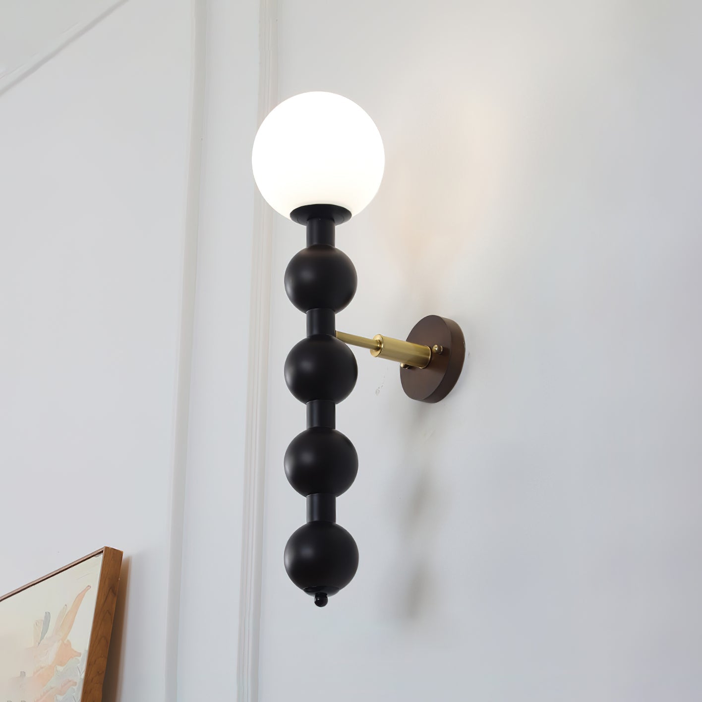 Wall Lamp Gourd in Wood and Glass Modern Style - Neutral Decor