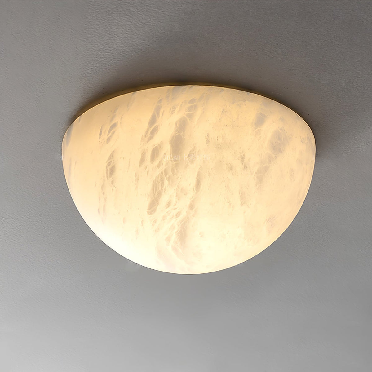 Elvar Semicircular Minimalist Alabaster Ceiling Light